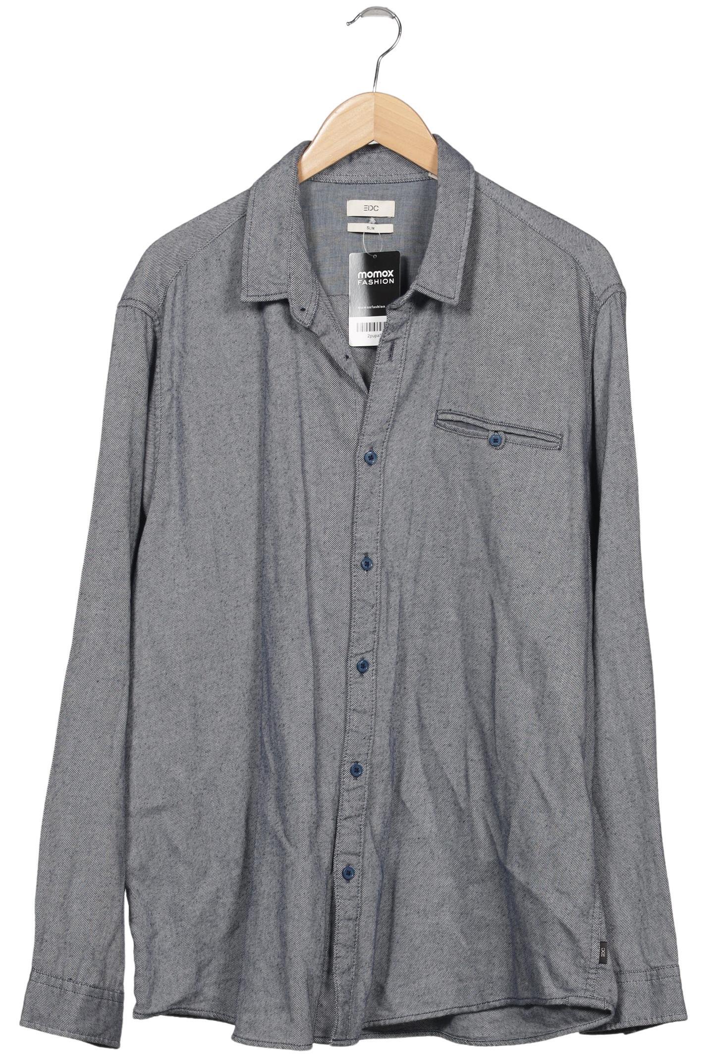 

edc by Esprit Herren Hemd, grau, Gr. 56