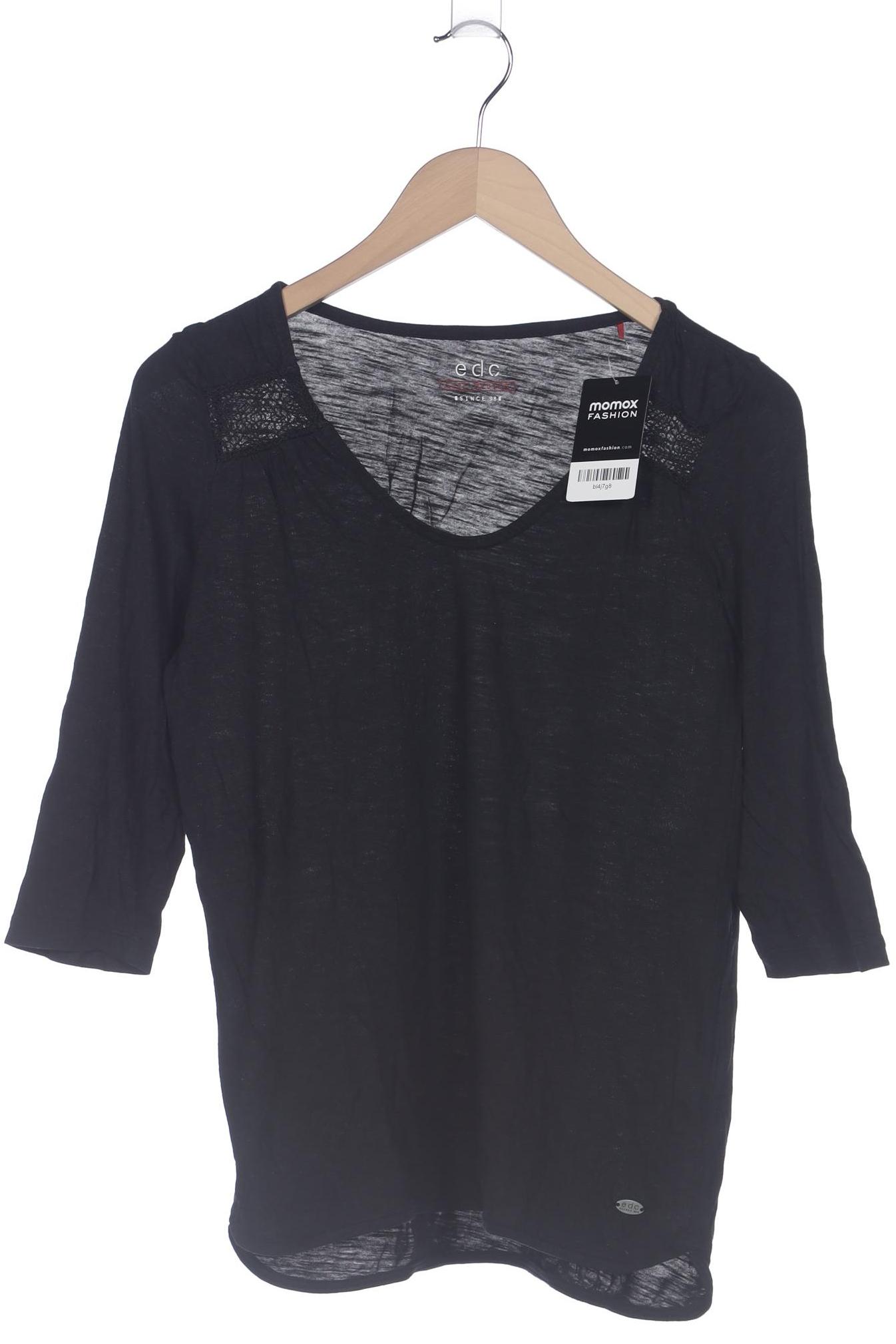 

edc by Esprit Damen Langarmshirt, schwarz, Gr. 38
