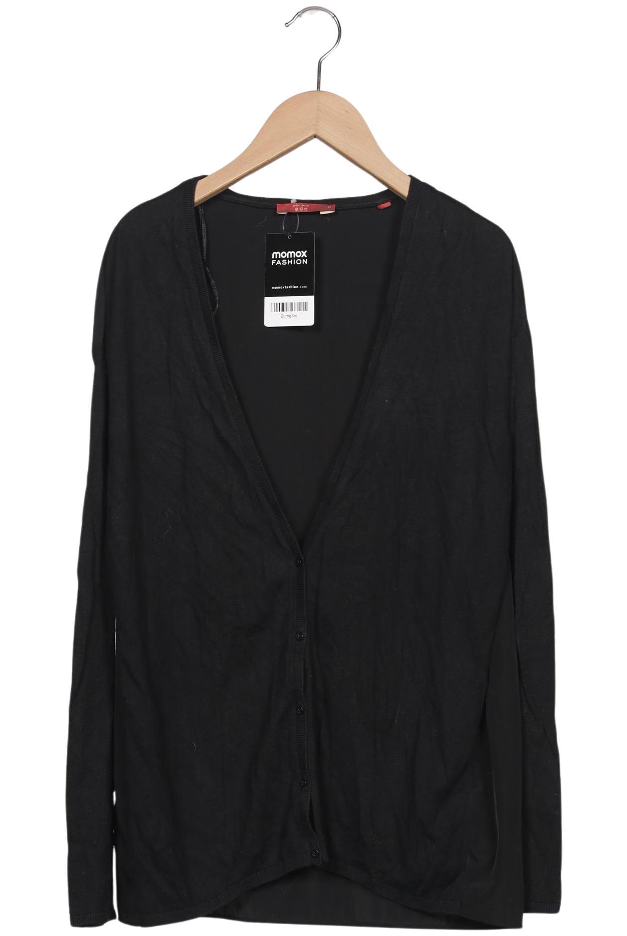 

edc by Esprit Damen Strickjacke, schwarz, Gr. 38