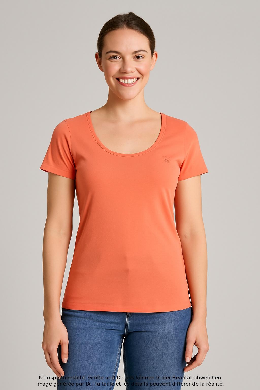 

edc by Esprit Damen T-Shirt, orange, Gr. 38