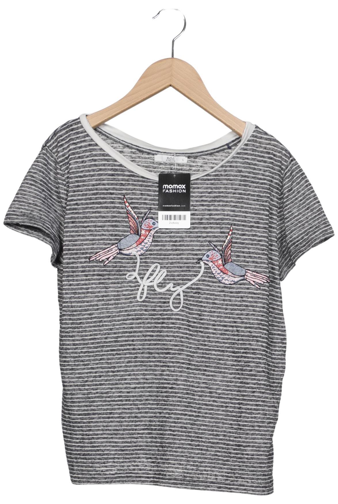 

edc by Esprit Damen T-Shirt, grau, Gr. 42