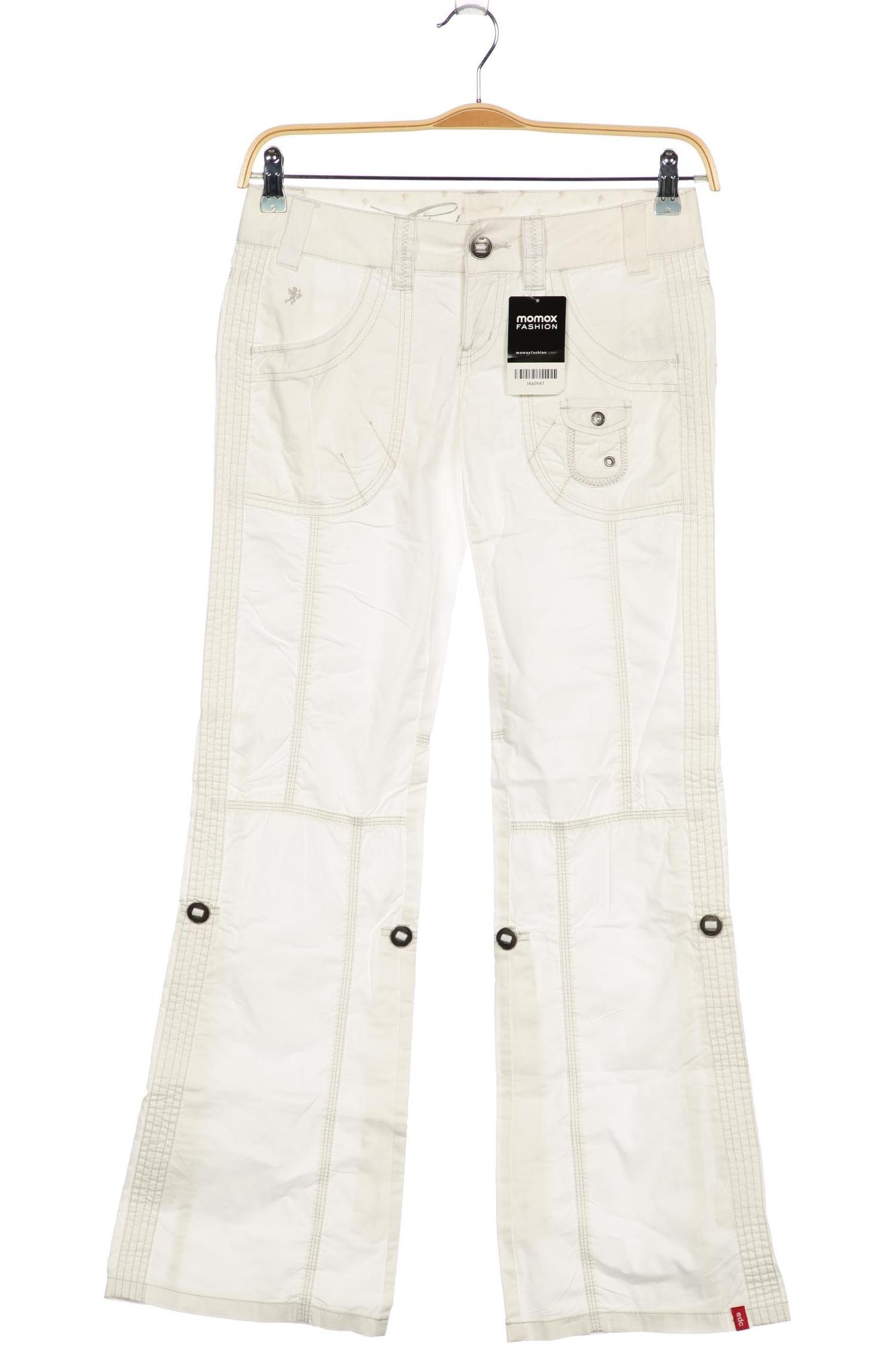 

edc by Esprit Damen Stoffhose, weiß, Gr. 32
