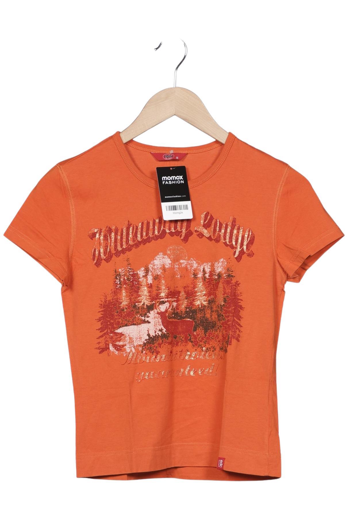 

edc by Esprit Damen T-Shirt, orange, Gr. 36