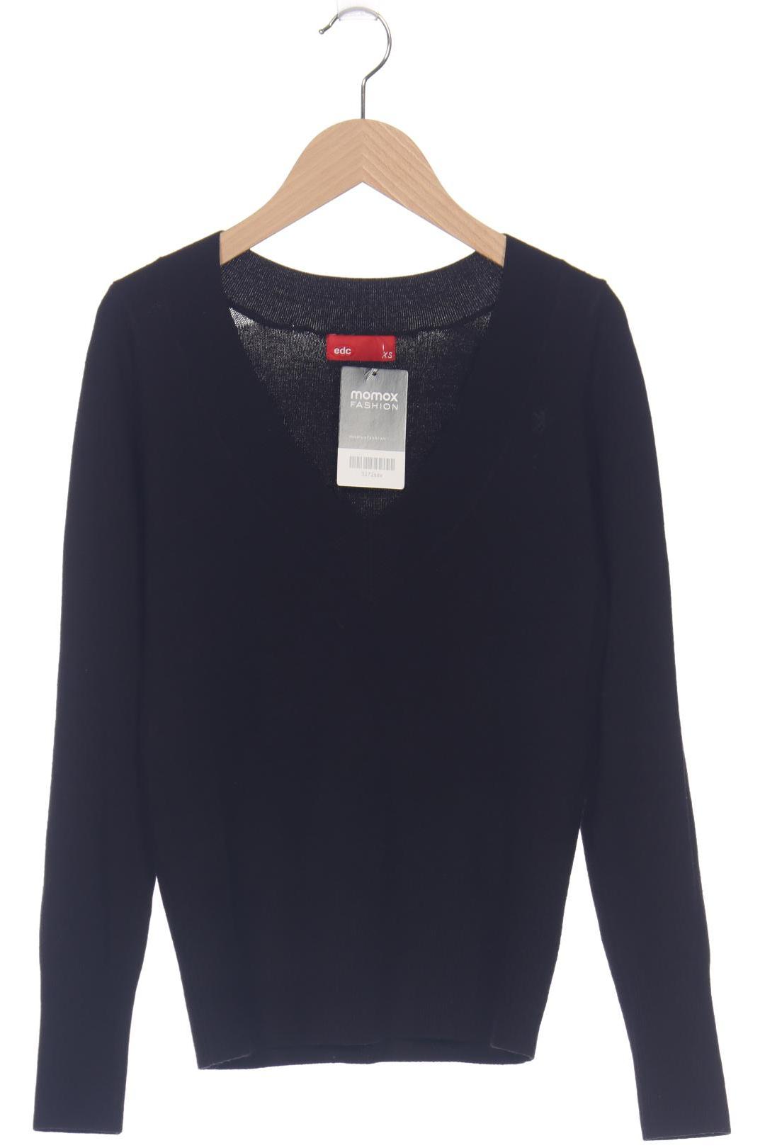 

edc by Esprit Damen Pullover, schwarz, Gr. 34