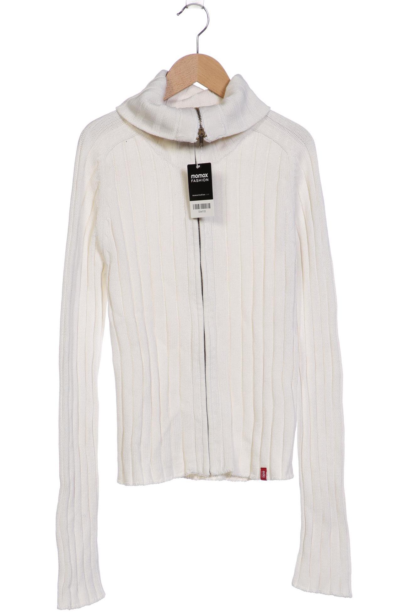 

edc by Esprit Damen Strickjacke, weiß, Gr. 42