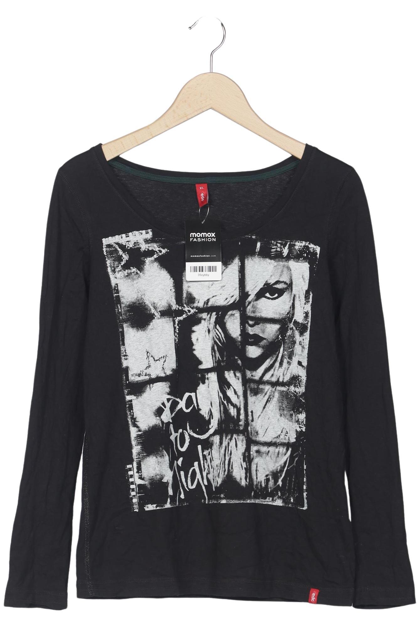 

edc by Esprit Damen Langarmshirt, schwarz, Gr. 44