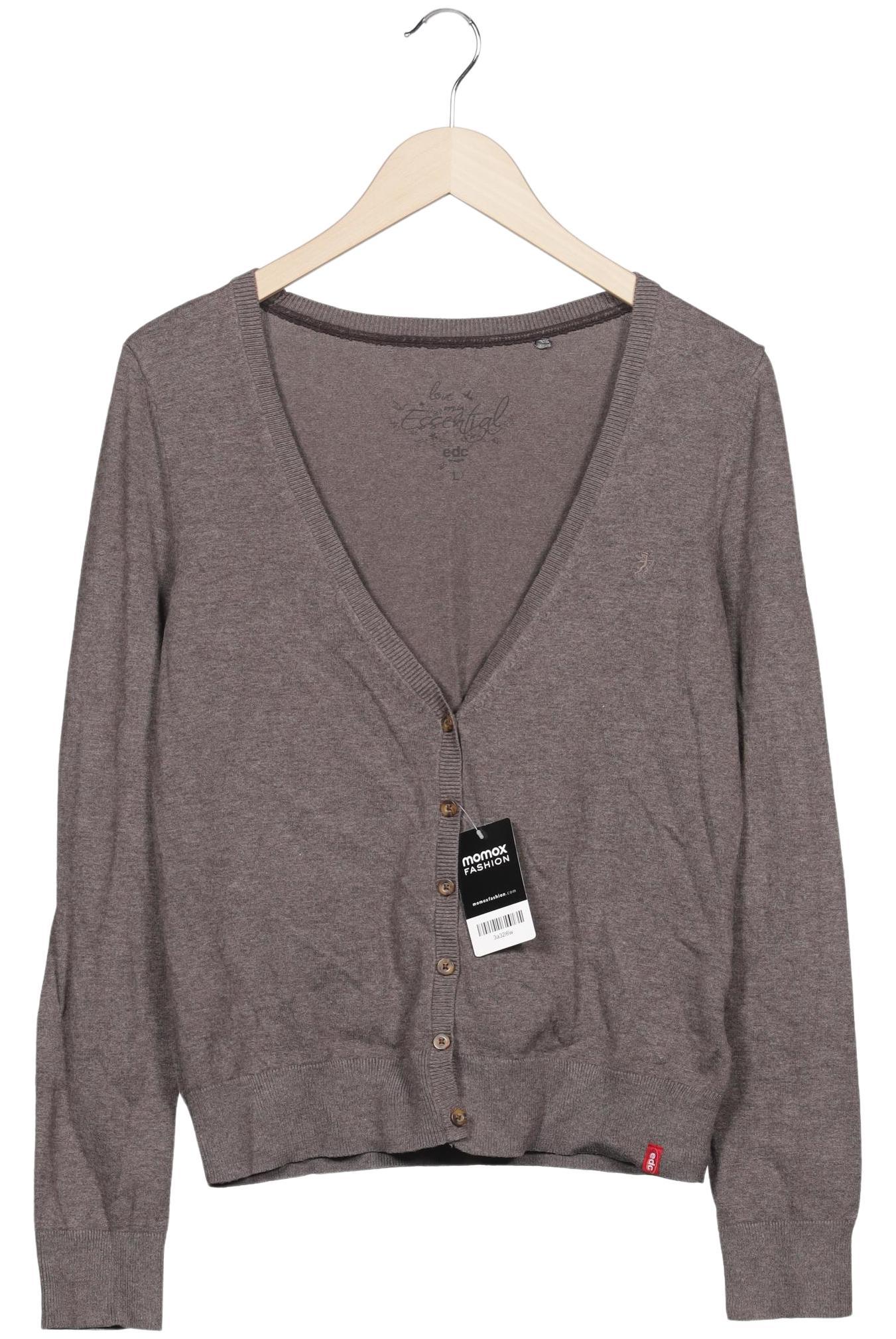 

edc by Esprit Damen Strickjacke, grau, Gr. 42