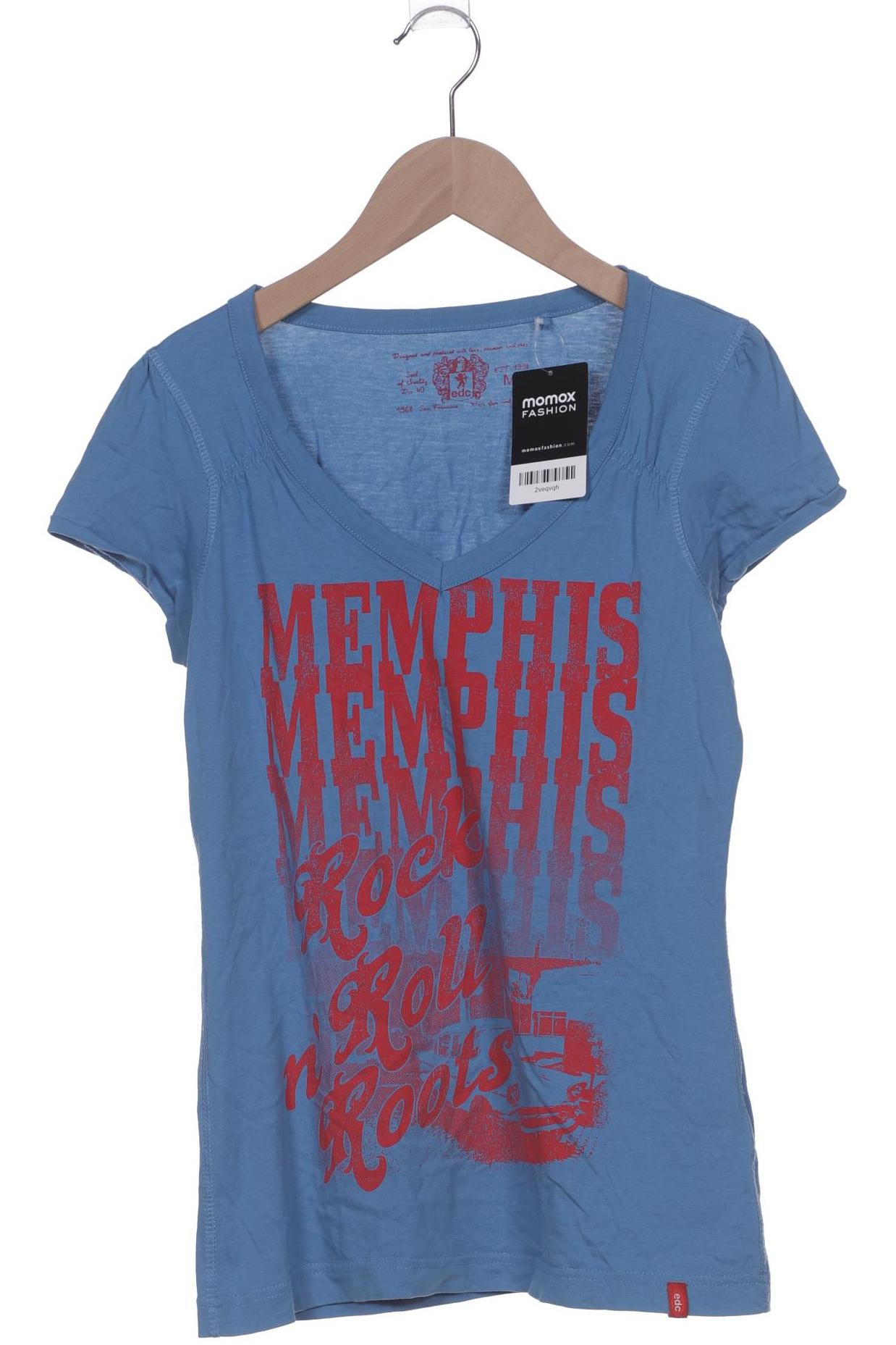 

edc by Esprit Damen T-Shirt, blau, Gr. 38