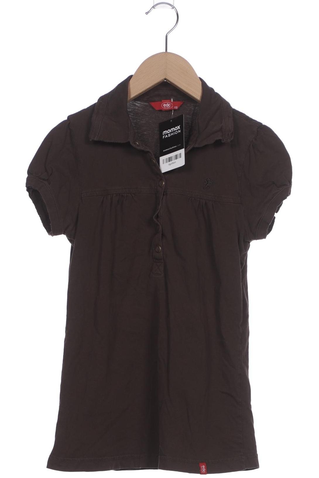 

edc by Esprit Damen Poloshirt, braun, Gr. 34