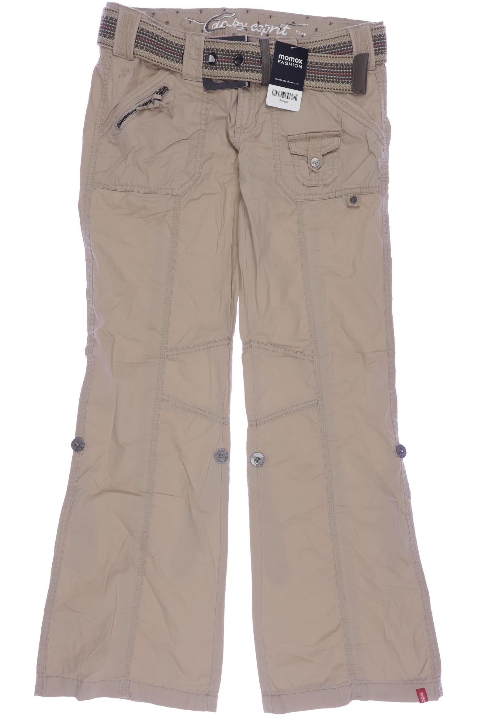 

edc by Esprit Damen Stoffhose, beige, Gr. 38
