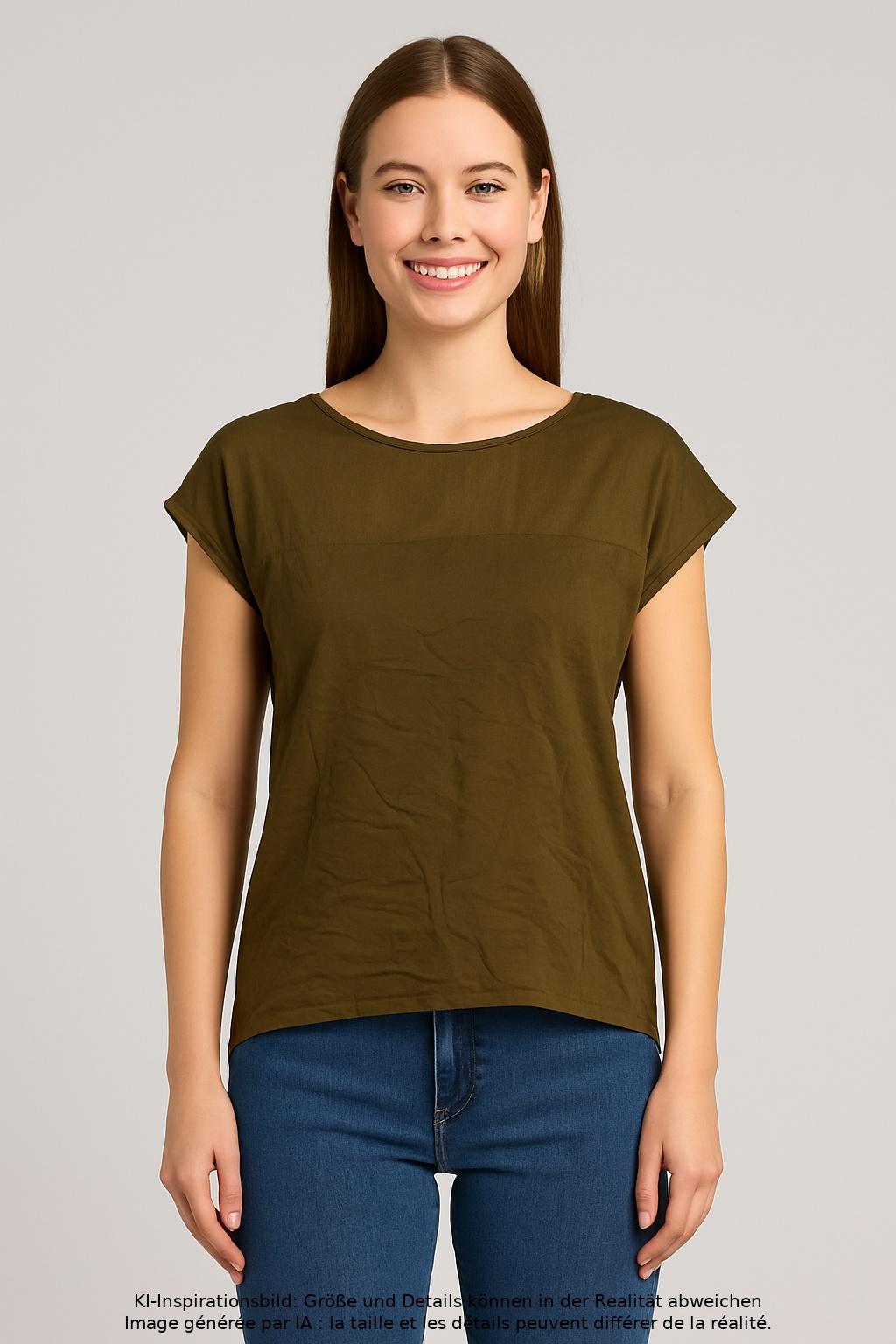 

edc by Esprit Damen T-Shirt, grün, Gr. 34