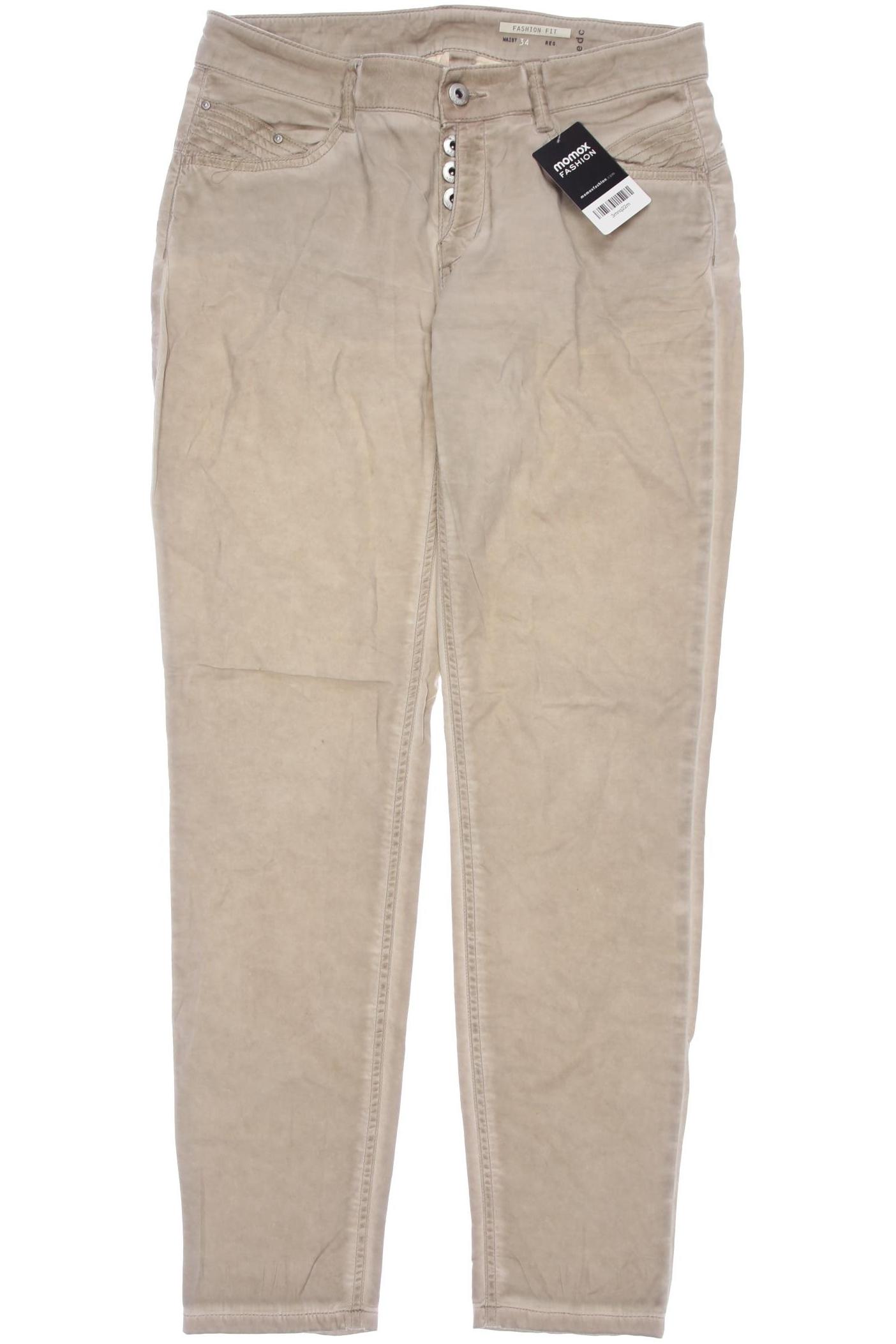 

edc by Esprit Damen Stoffhose, beige, Gr. 34