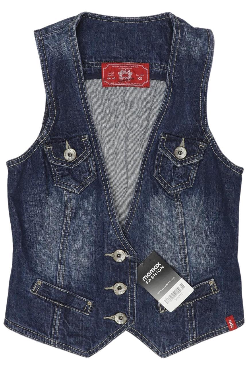 

edc by Esprit Damen Weste, blau, Gr. 34