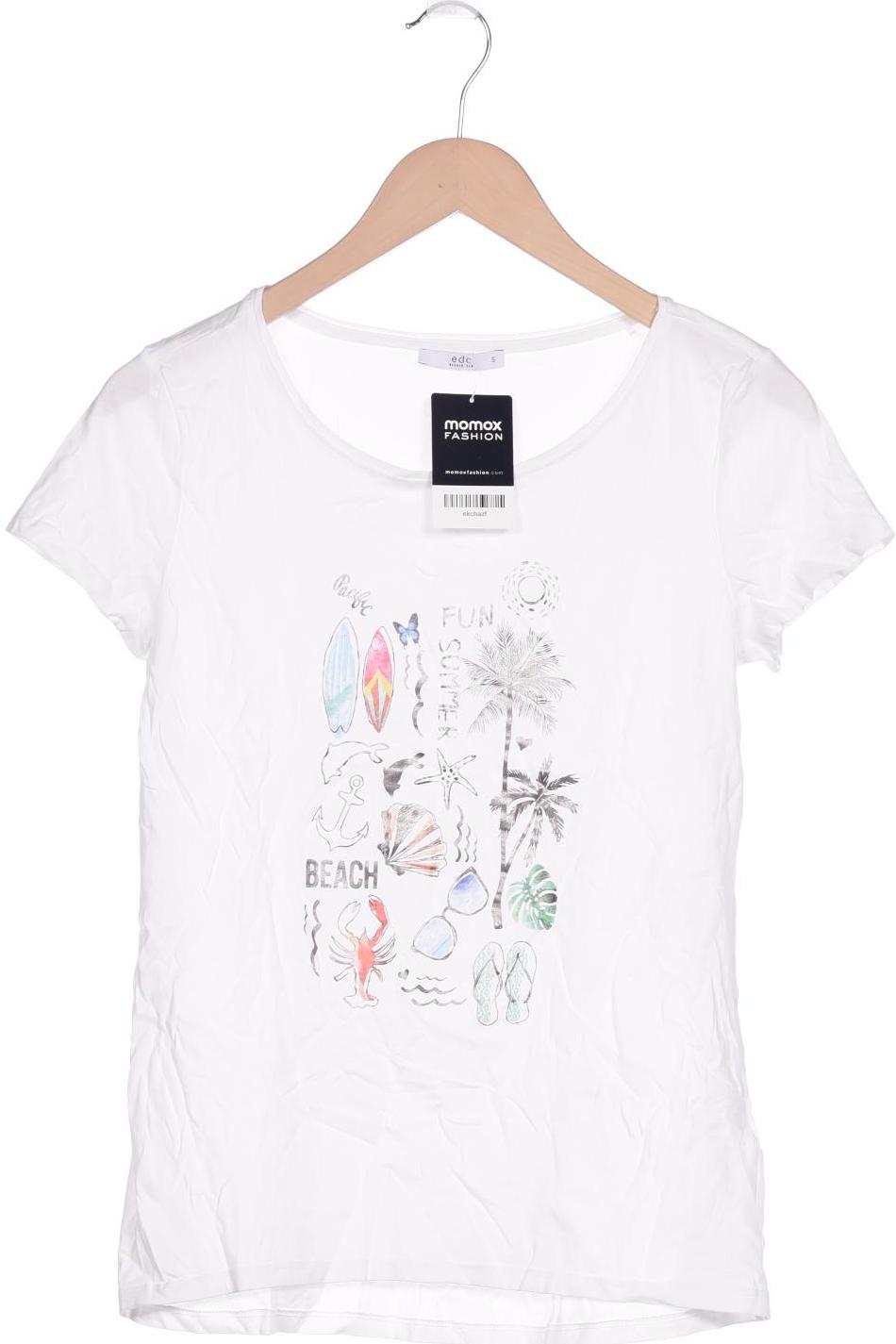 

edc by Esprit Damen T-Shirt, weiß, Gr. 36