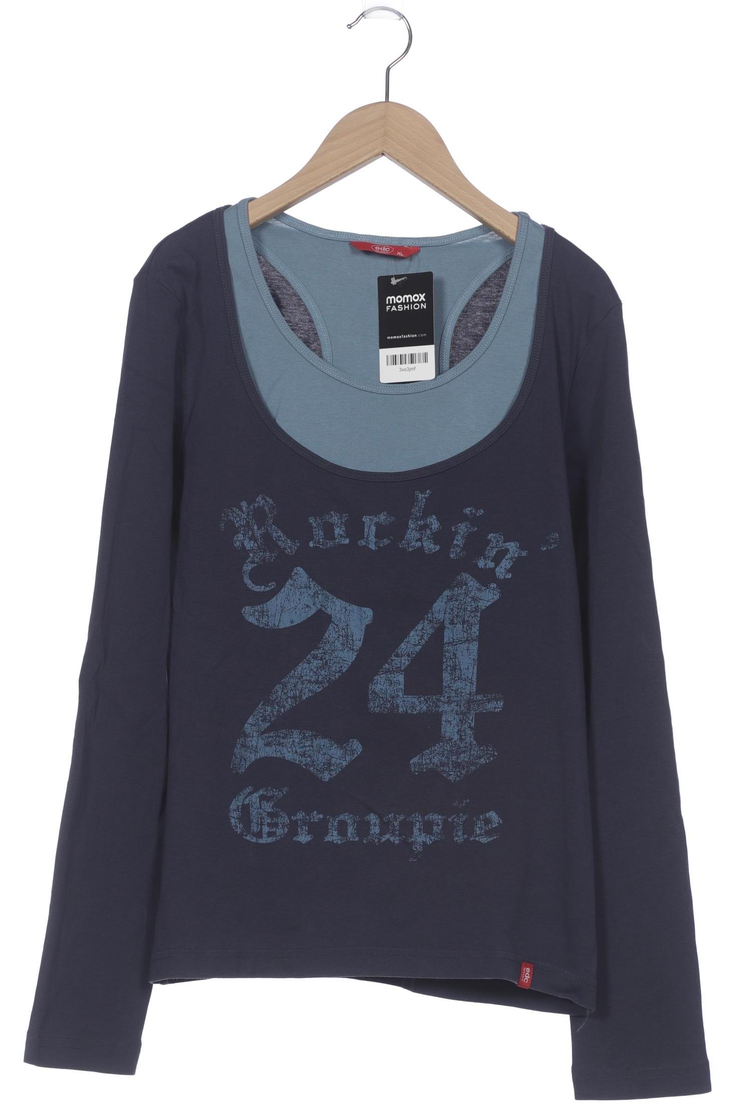 

edc by Esprit Damen Langarmshirt, marineblau, Gr. 44