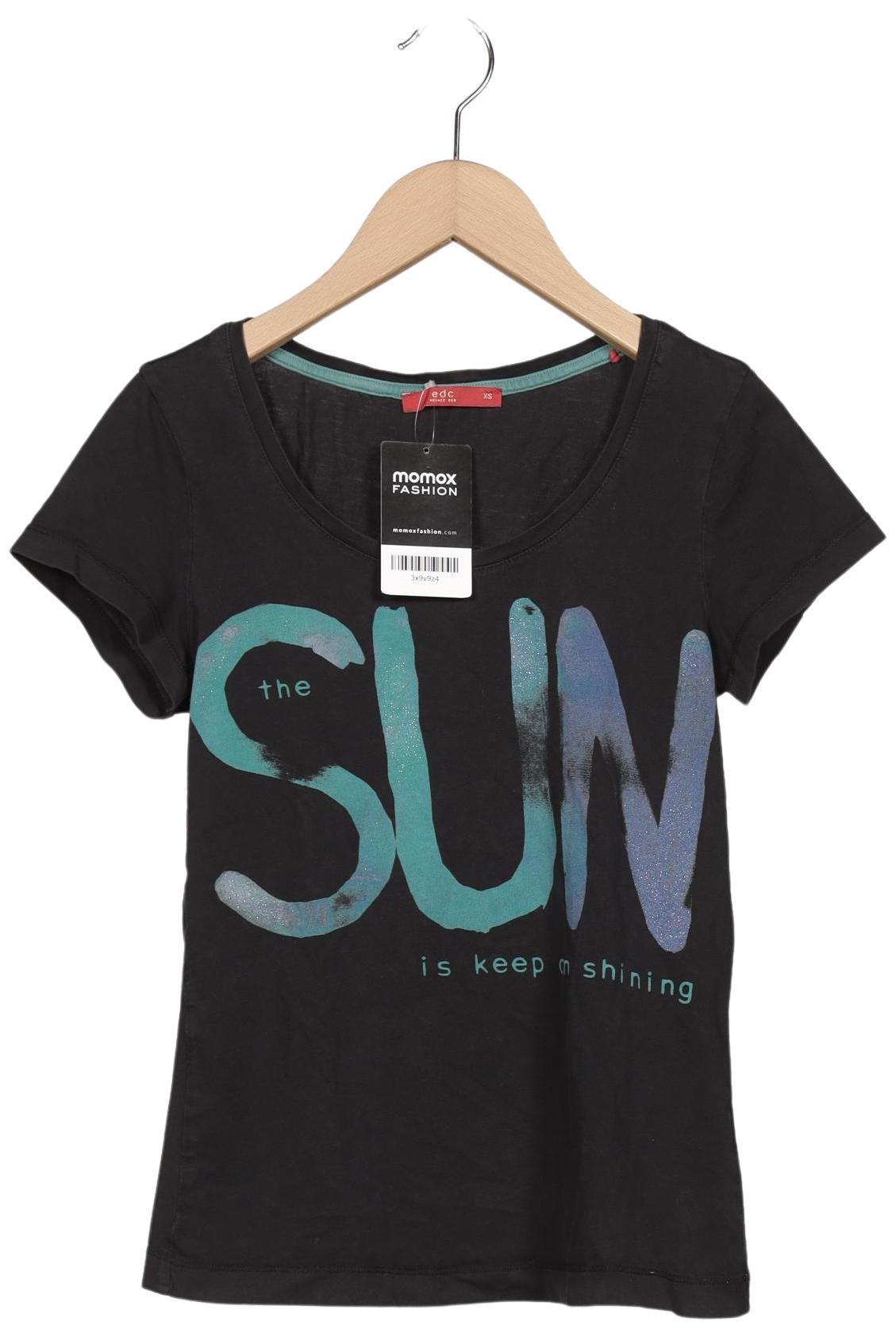 

edc by Esprit Damen T-Shirt, schwarz, Gr. 34