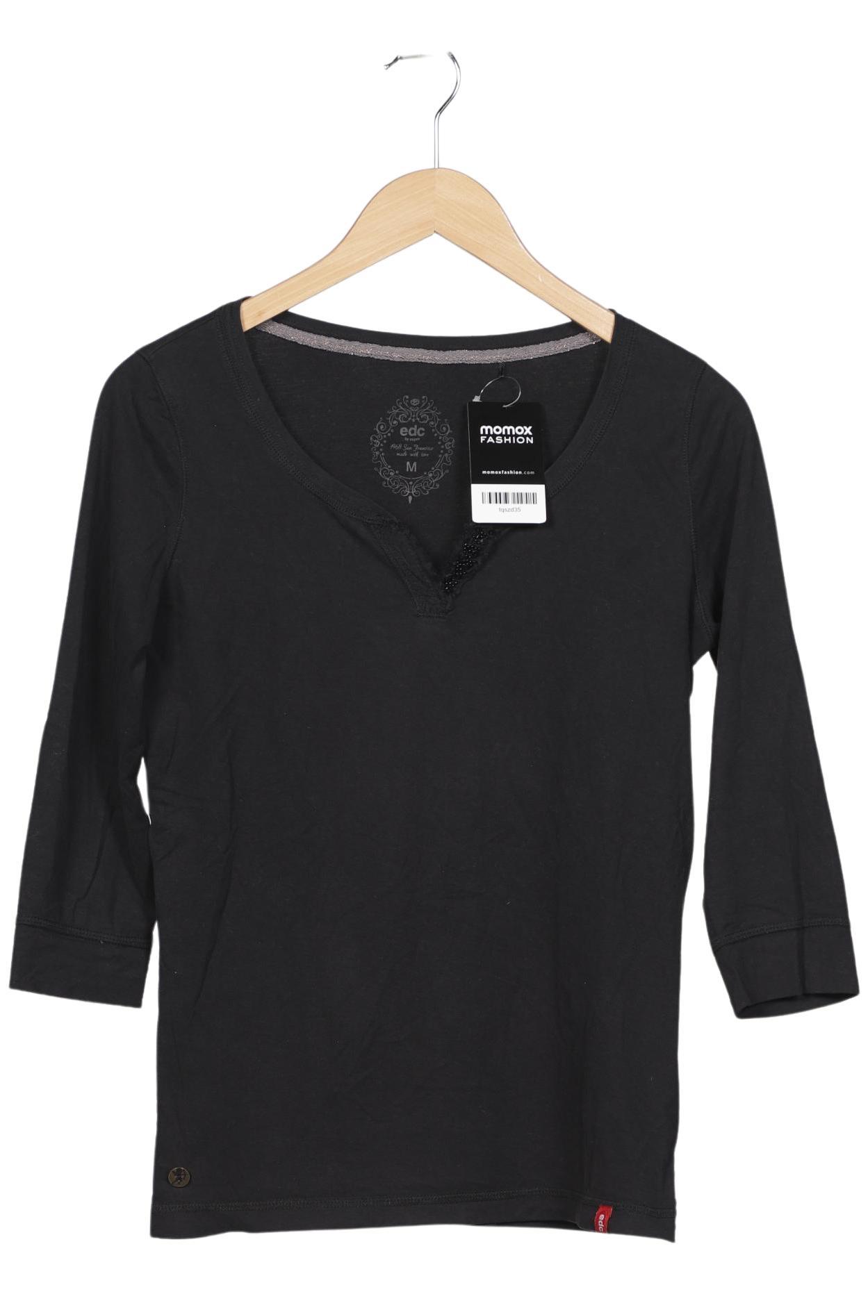 

edc by Esprit Damen Langarmshirt, schwarz, Gr. 38