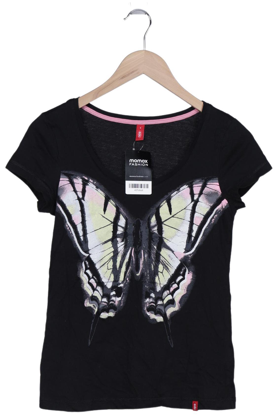 

edc by Esprit Damen T-Shirt, schwarz, Gr. 36