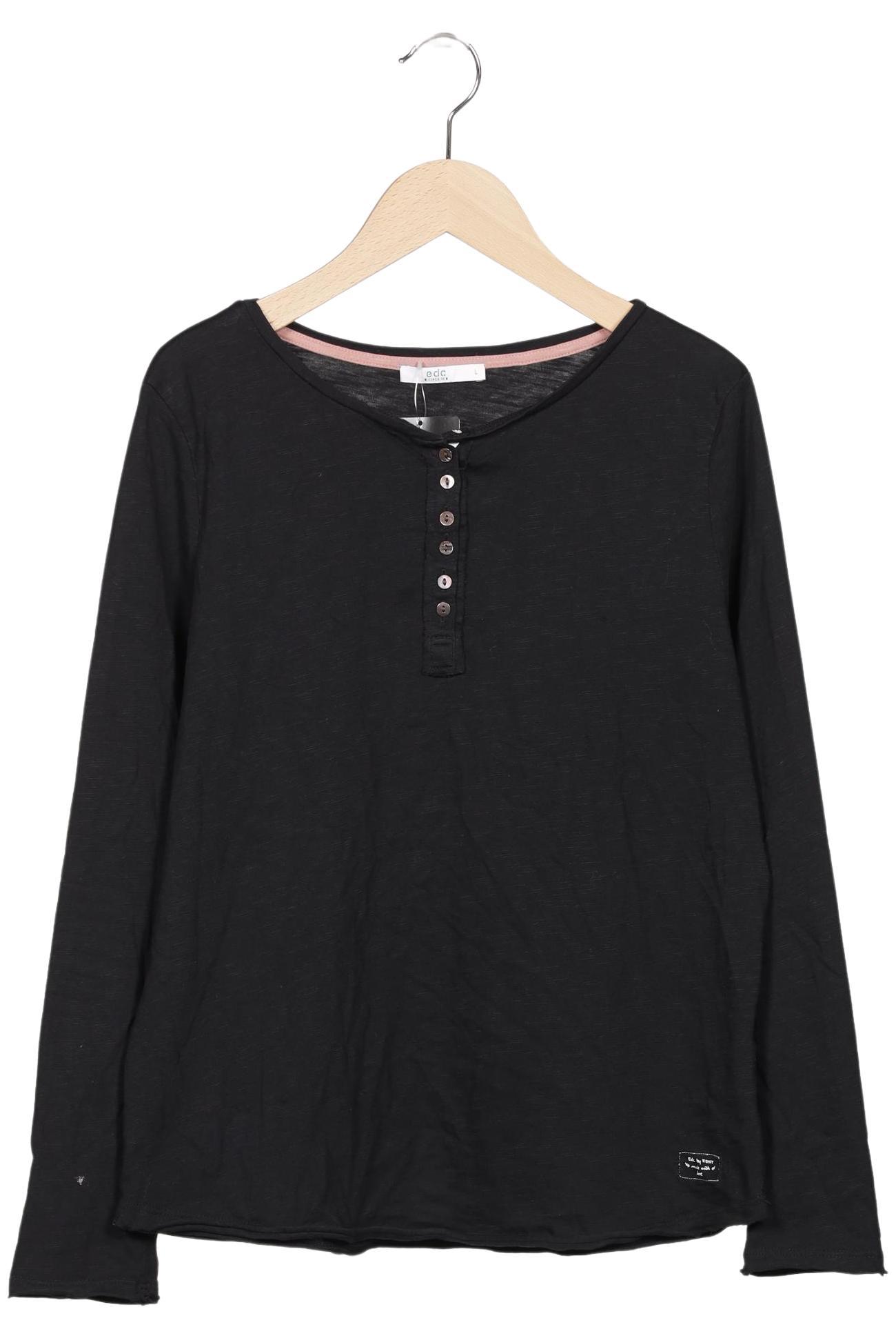 

edc by Esprit Damen Langarmshirt, schwarz, Gr. 42