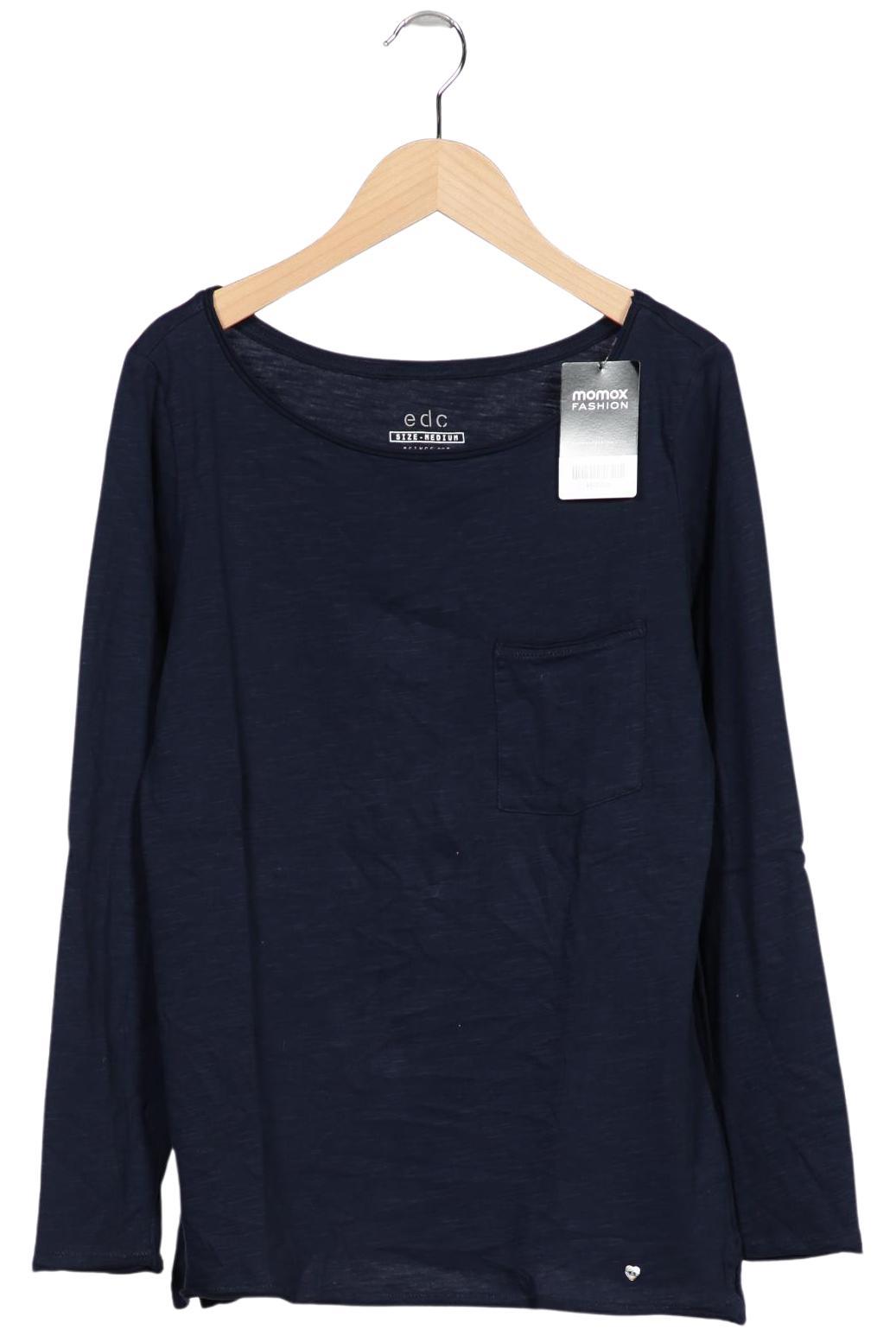 

edc by Esprit Damen Langarmshirt, marineblau, Gr. 38