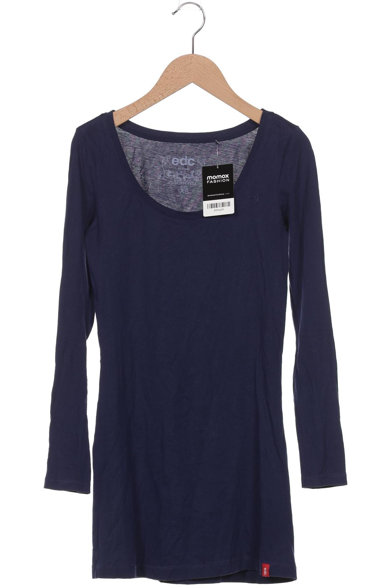 

edc by Esprit Damen Langarmshirt, marineblau, Gr. 34