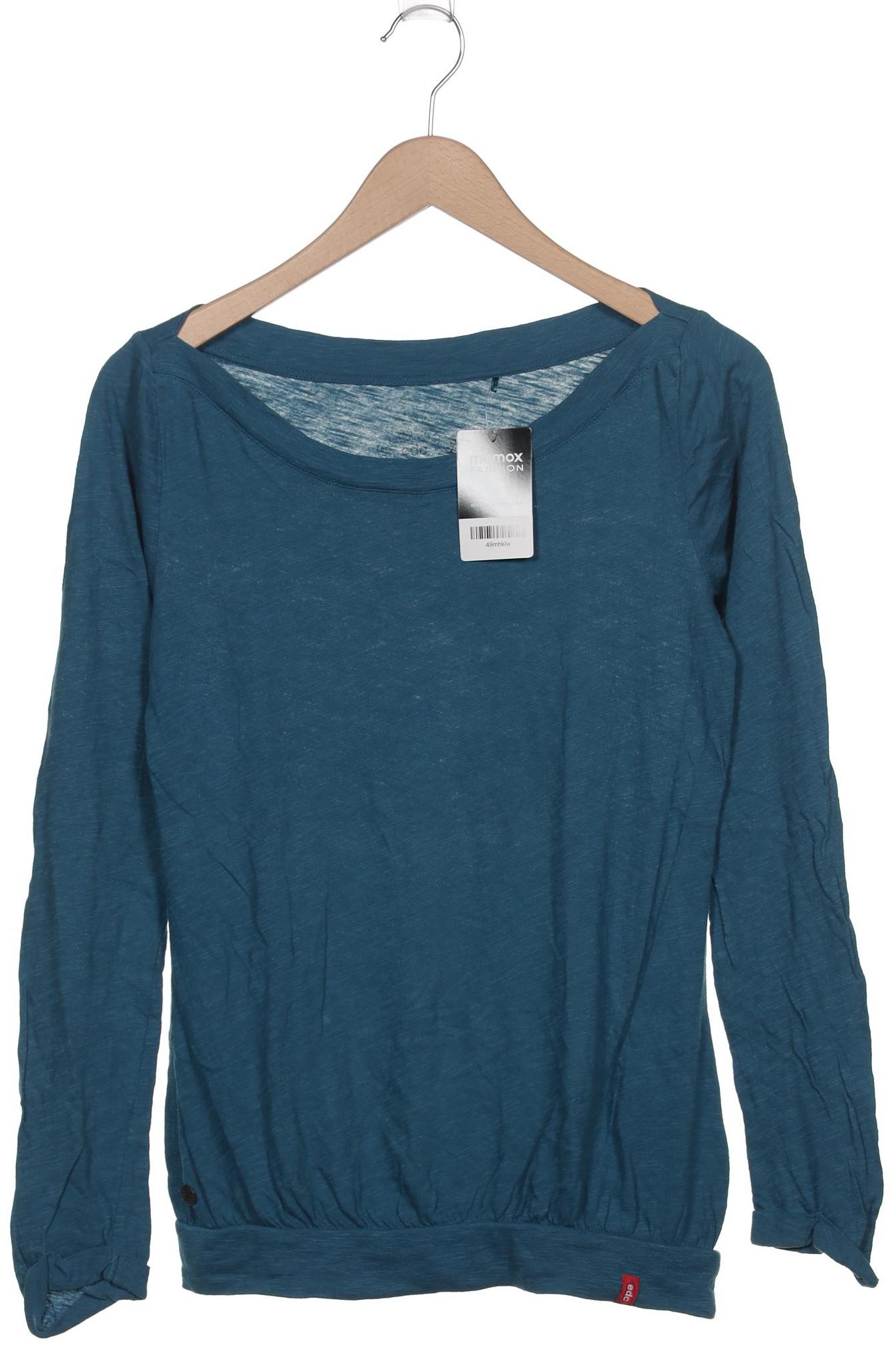 

edc by Esprit Damen Langarmshirt, blau, Gr. 38
