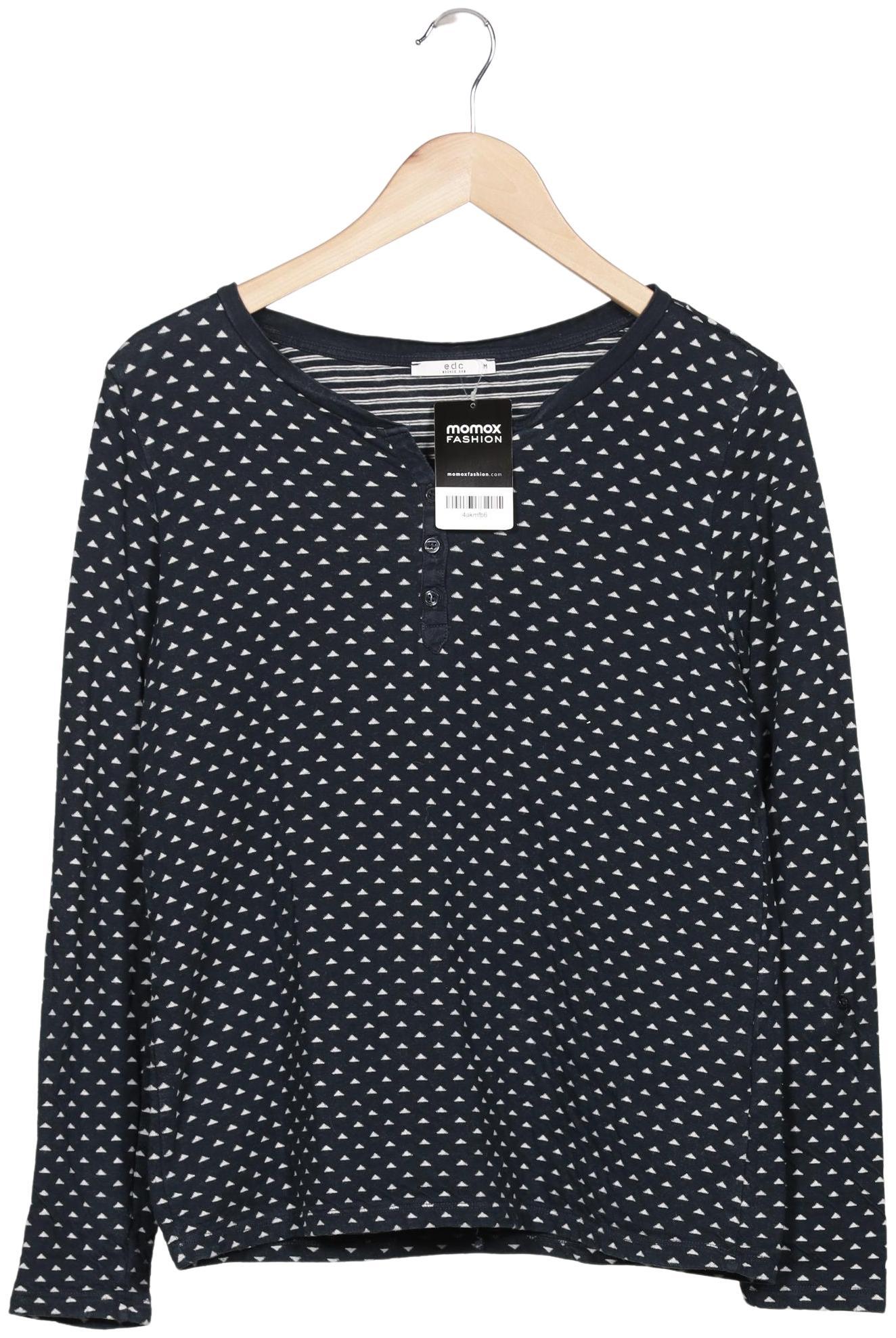 

edc by Esprit Damen Langarmshirt, marineblau, Gr. 38