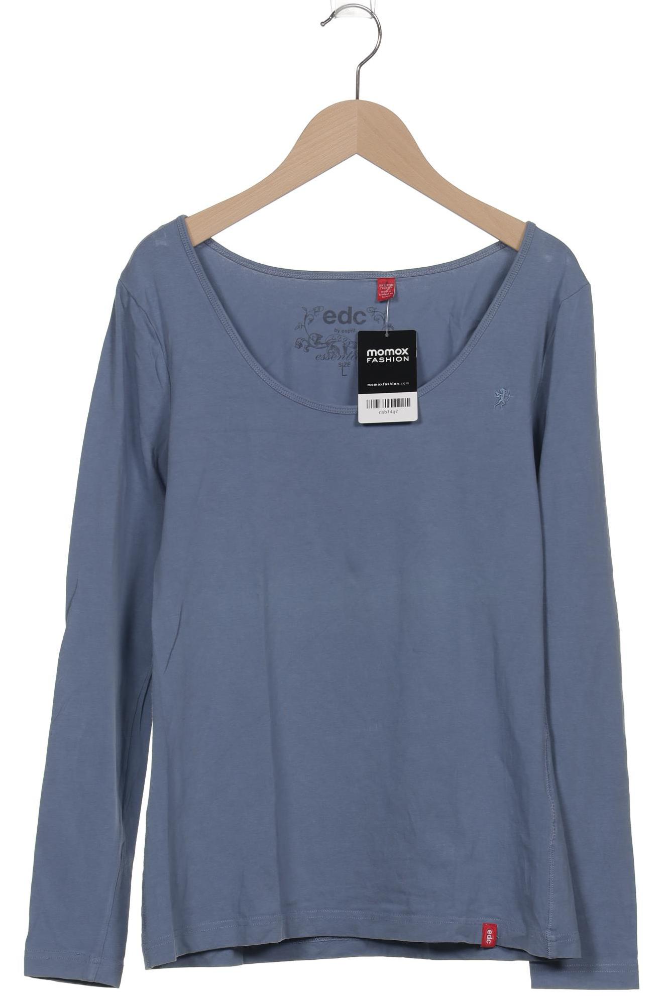 

edc by Esprit Damen Langarmshirt, blau, Gr. 42