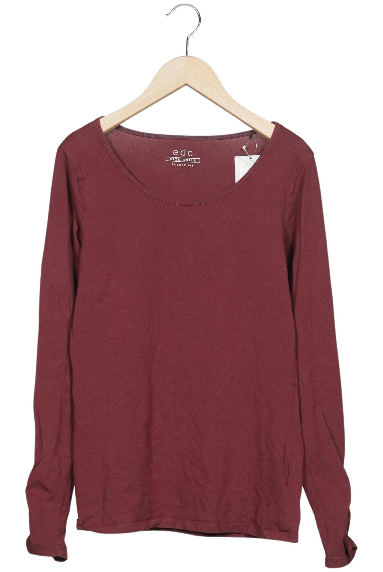 

edc by Esprit Damen Langarmshirt, bordeaux, Gr. 36