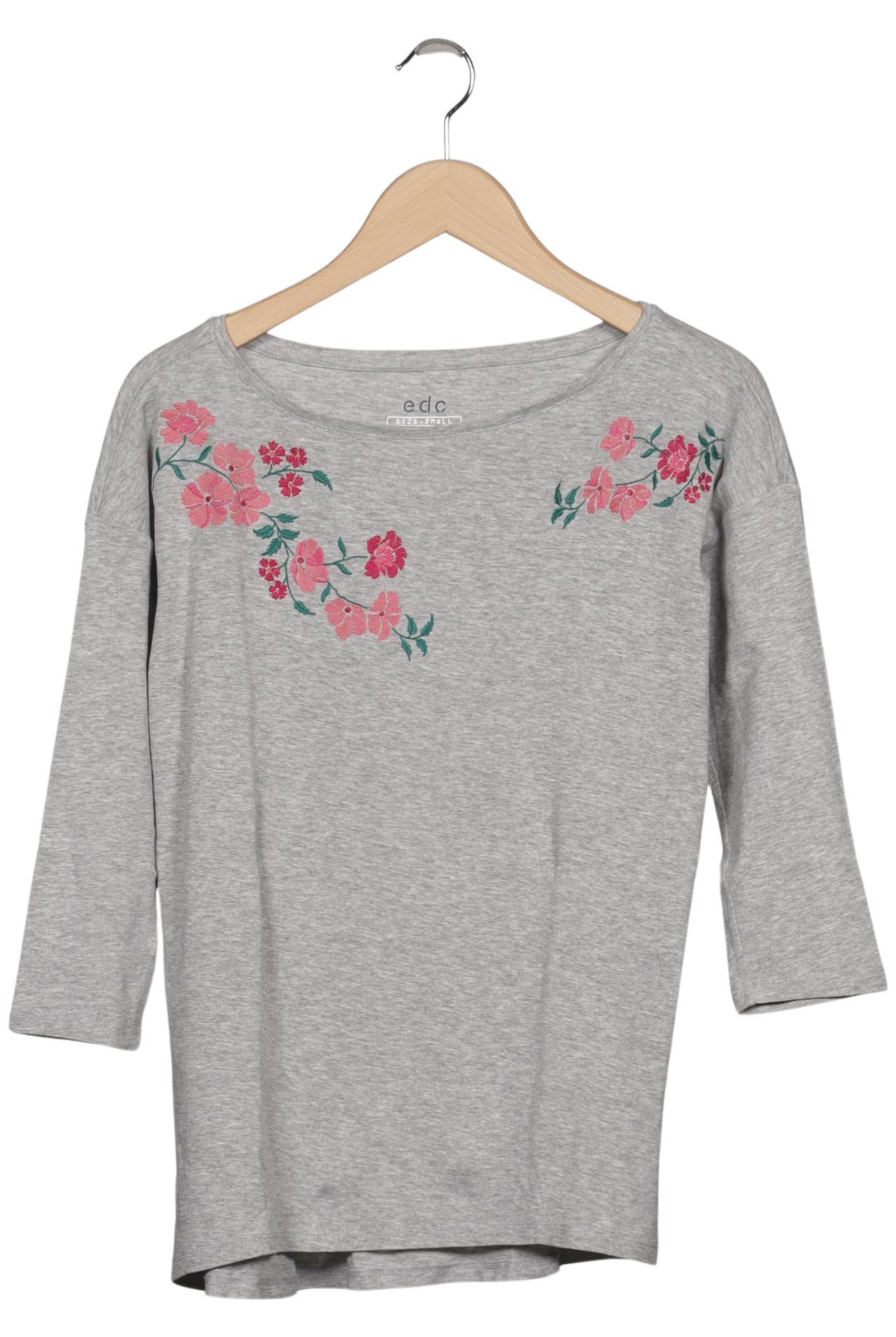 

edc by Esprit Damen Langarmshirt, grau, Gr. 36