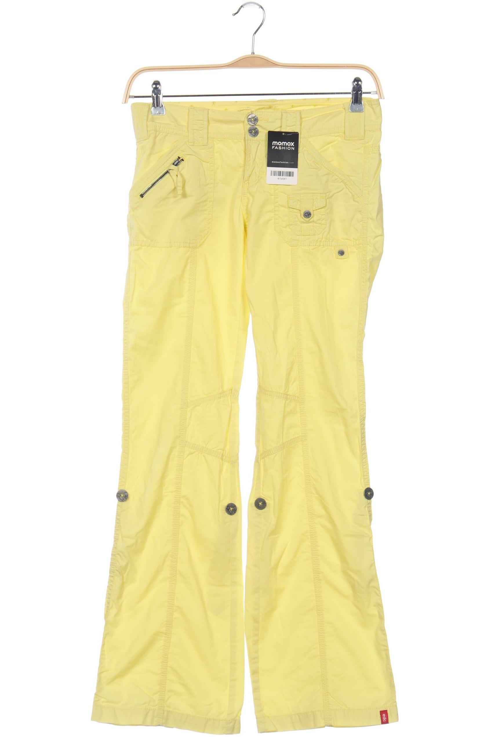 

edc by Esprit Damen Stoffhose, gelb, Gr. 34
