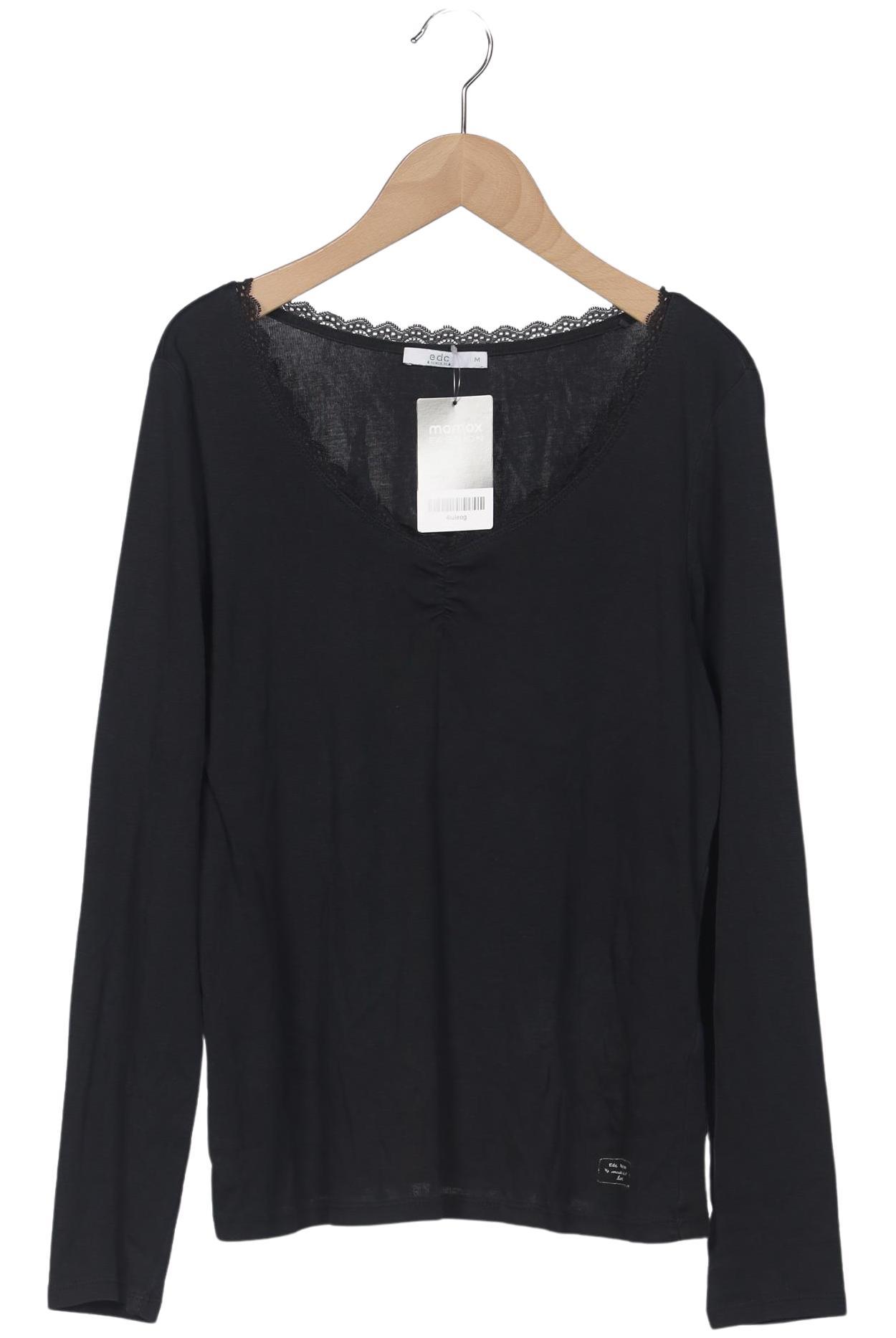 

edc by Esprit Damen Langarmshirt, schwarz, Gr. 38