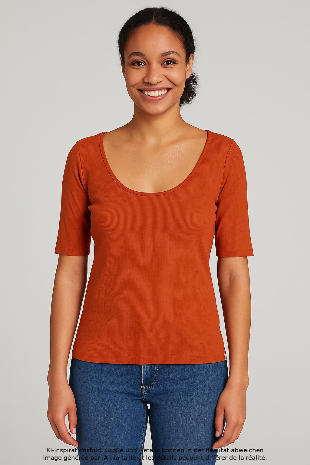 

edc by Esprit Damen T-Shirt, orange, Gr. 38