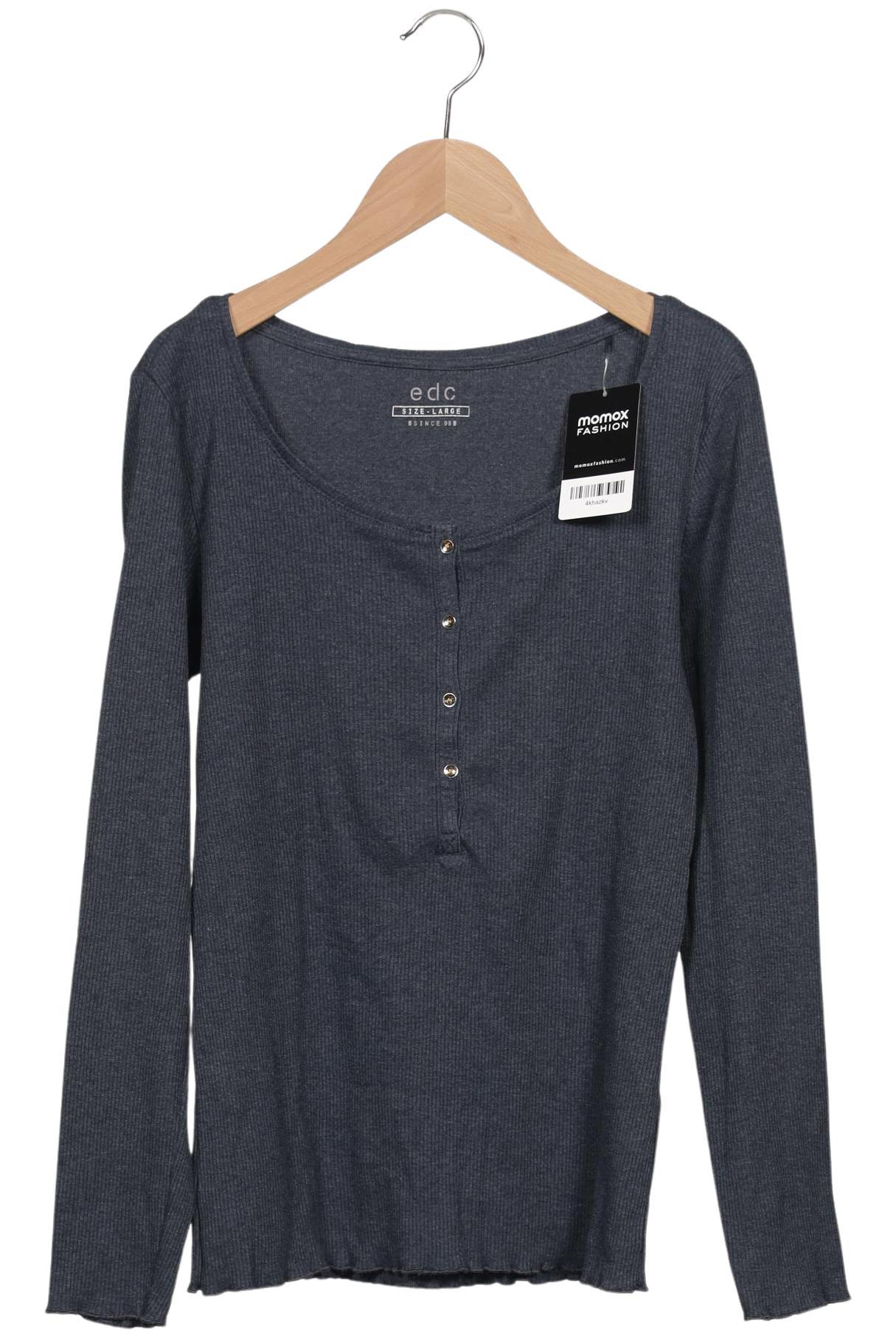 

edc by Esprit Damen Langarmshirt, marineblau, Gr. 42