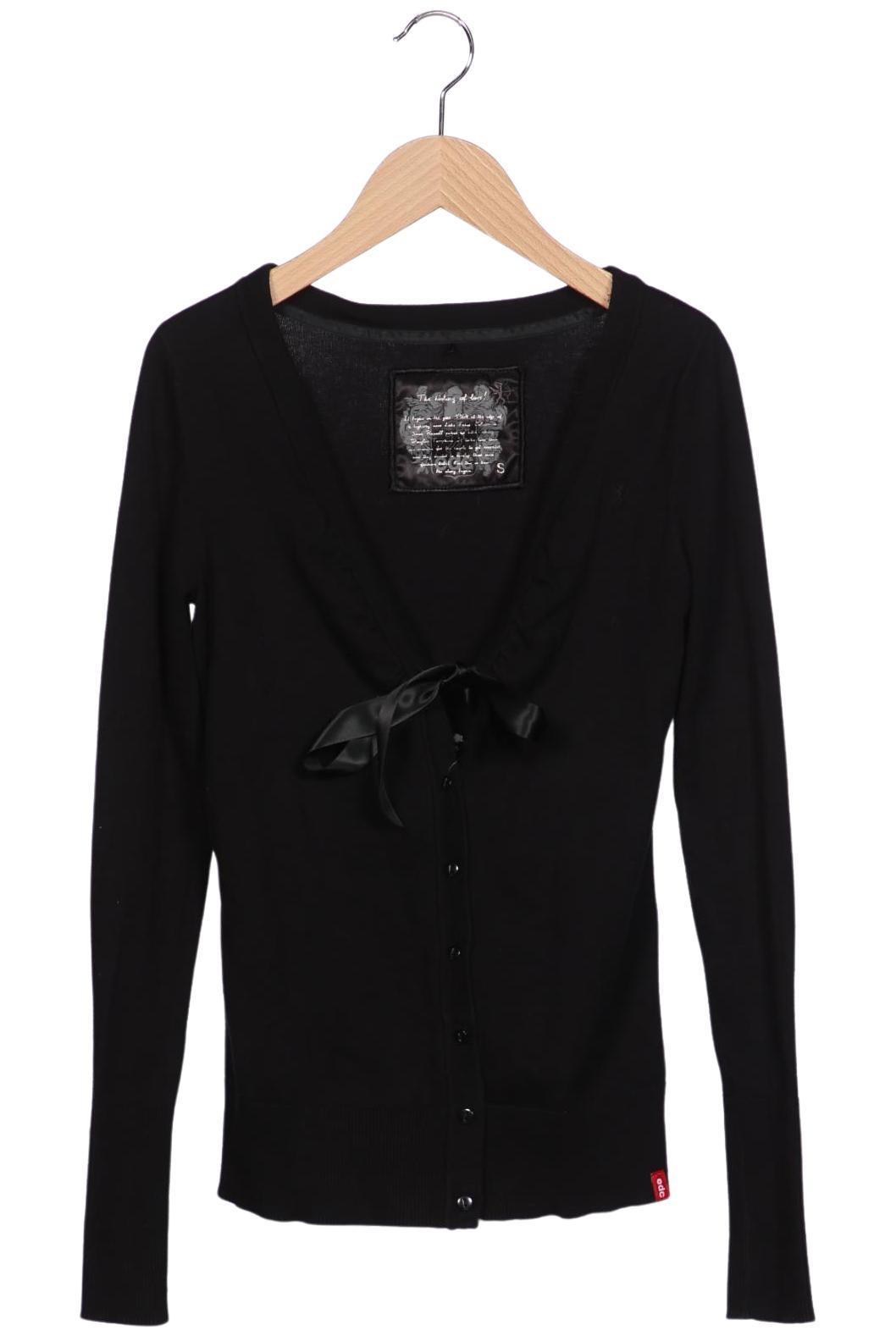 

edc by Esprit Damen Strickjacke, schwarz, Gr. 36