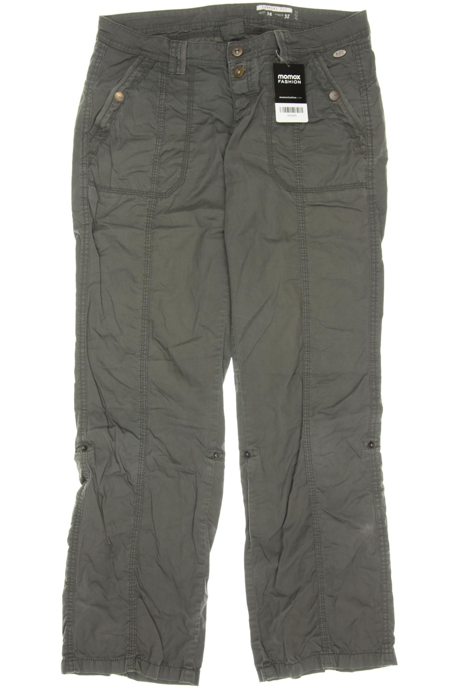 

edc by Esprit Damen Stoffhose, grau, Gr. 38