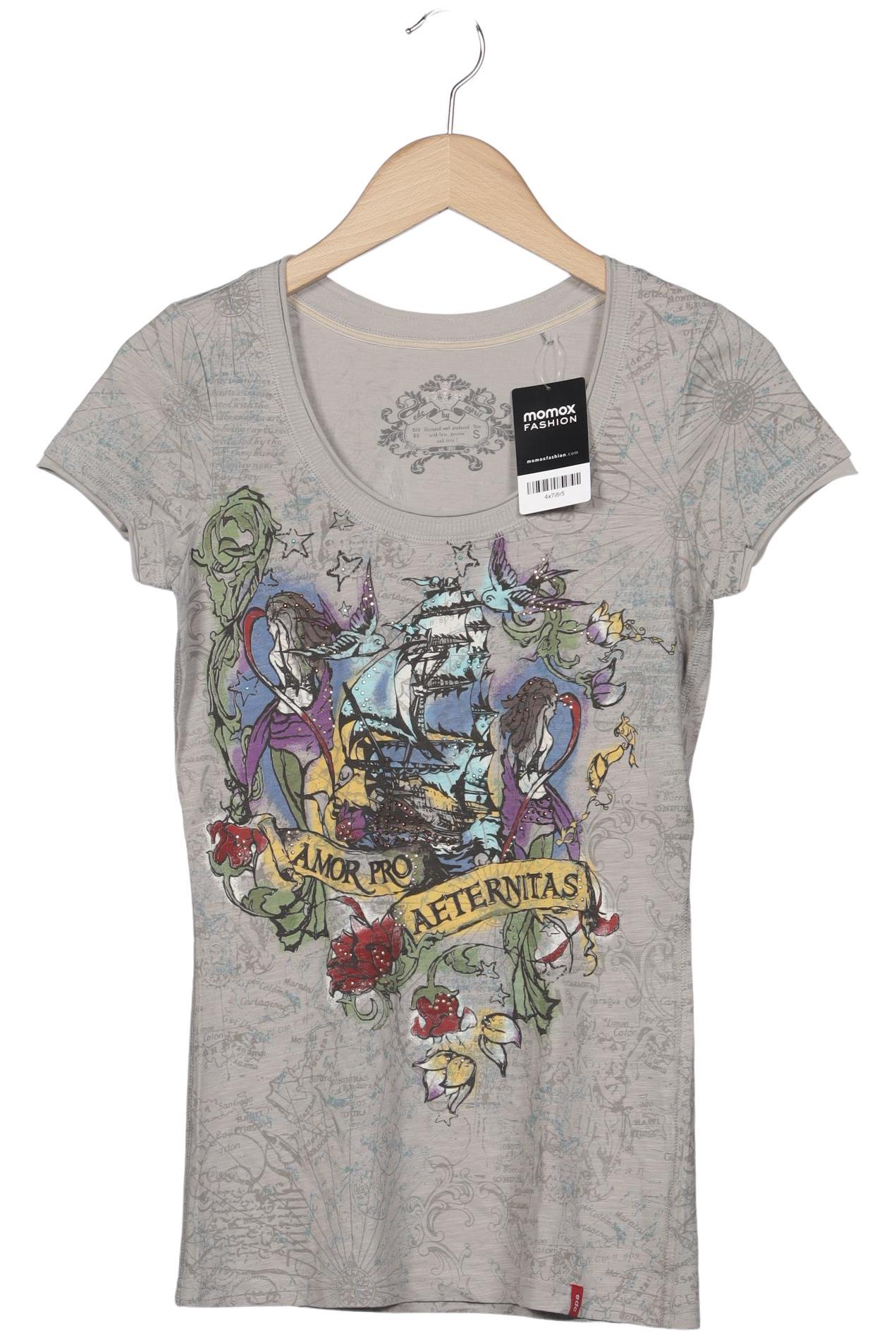 

edc by Esprit Damen T-Shirt, grau, Gr. 36