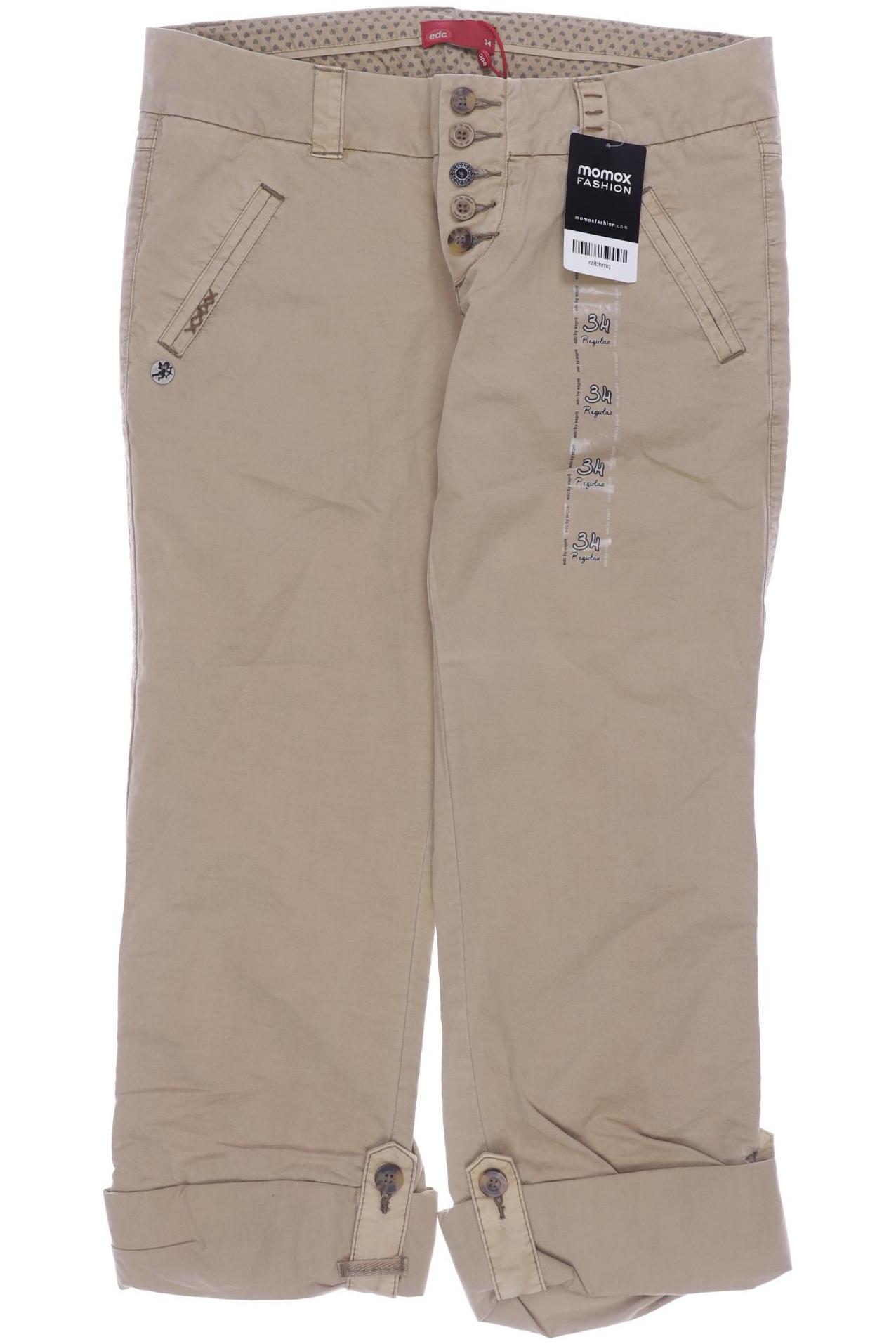

edc by Esprit Damen Stoffhose, beige, Gr. 34