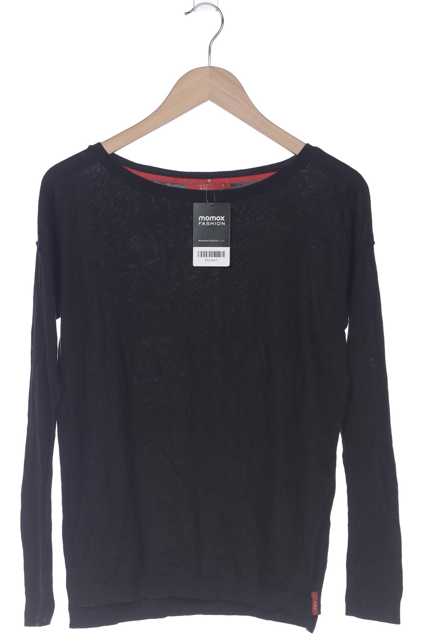 

edc by Esprit Damen Langarmshirt, schwarz, Gr. 36