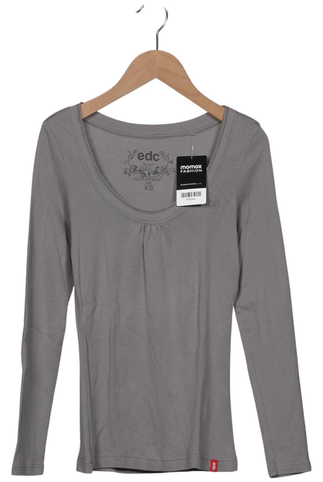 

edc by Esprit Damen Langarmshirt, grau, Gr. 34