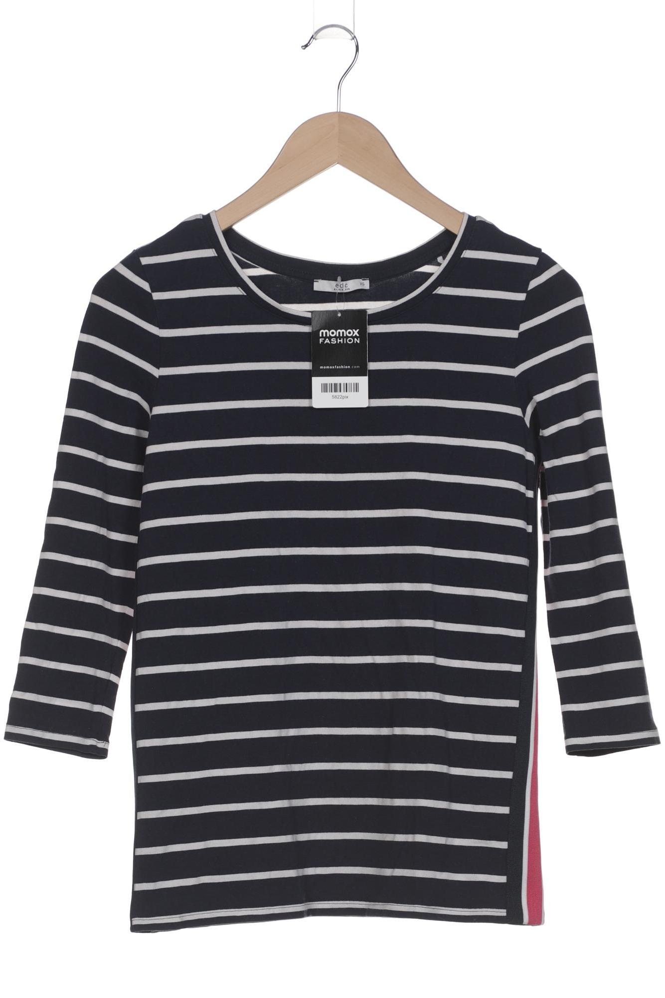 

edc by Esprit Damen Langarmshirt, marineblau, Gr. 34