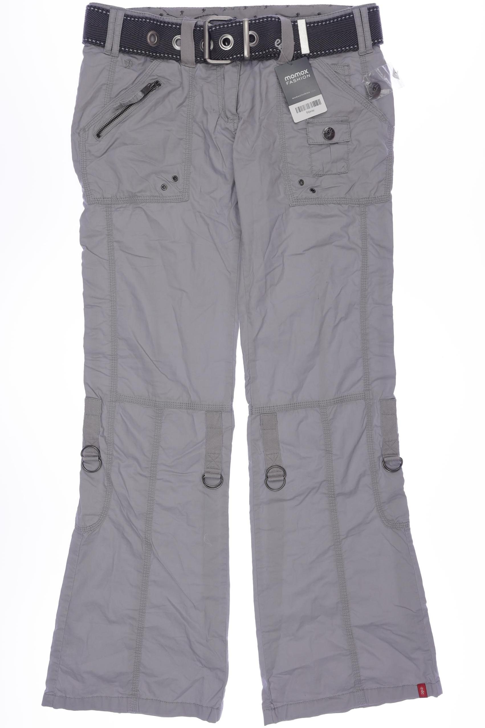 

edc by Esprit Damen Stoffhose, grau, Gr. 38