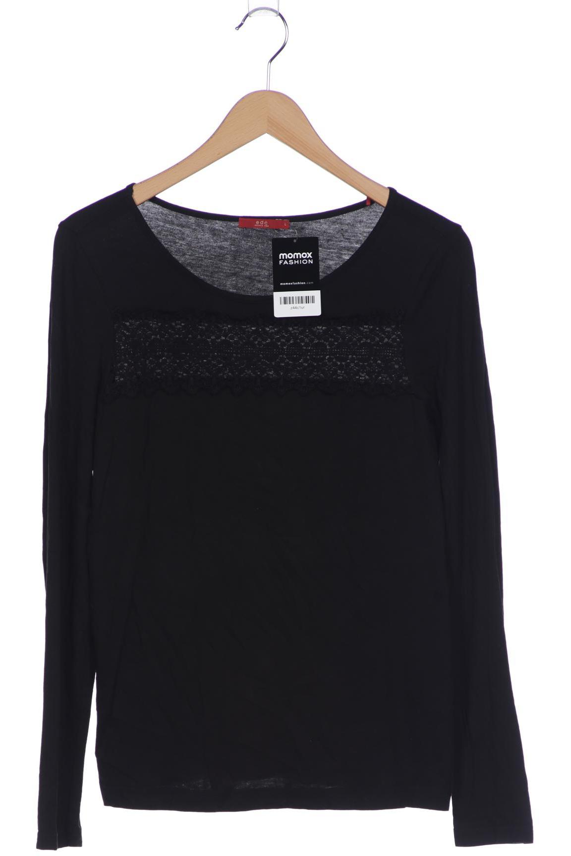 

edc by Esprit Damen Langarmshirt, schwarz, Gr. 42