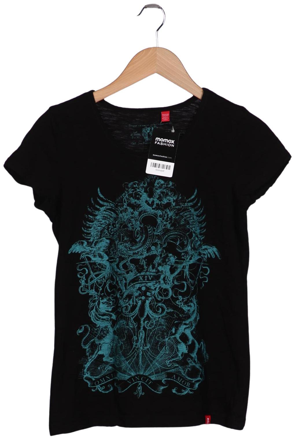 

edc by Esprit Damen T-Shirt, schwarz, Gr. 38