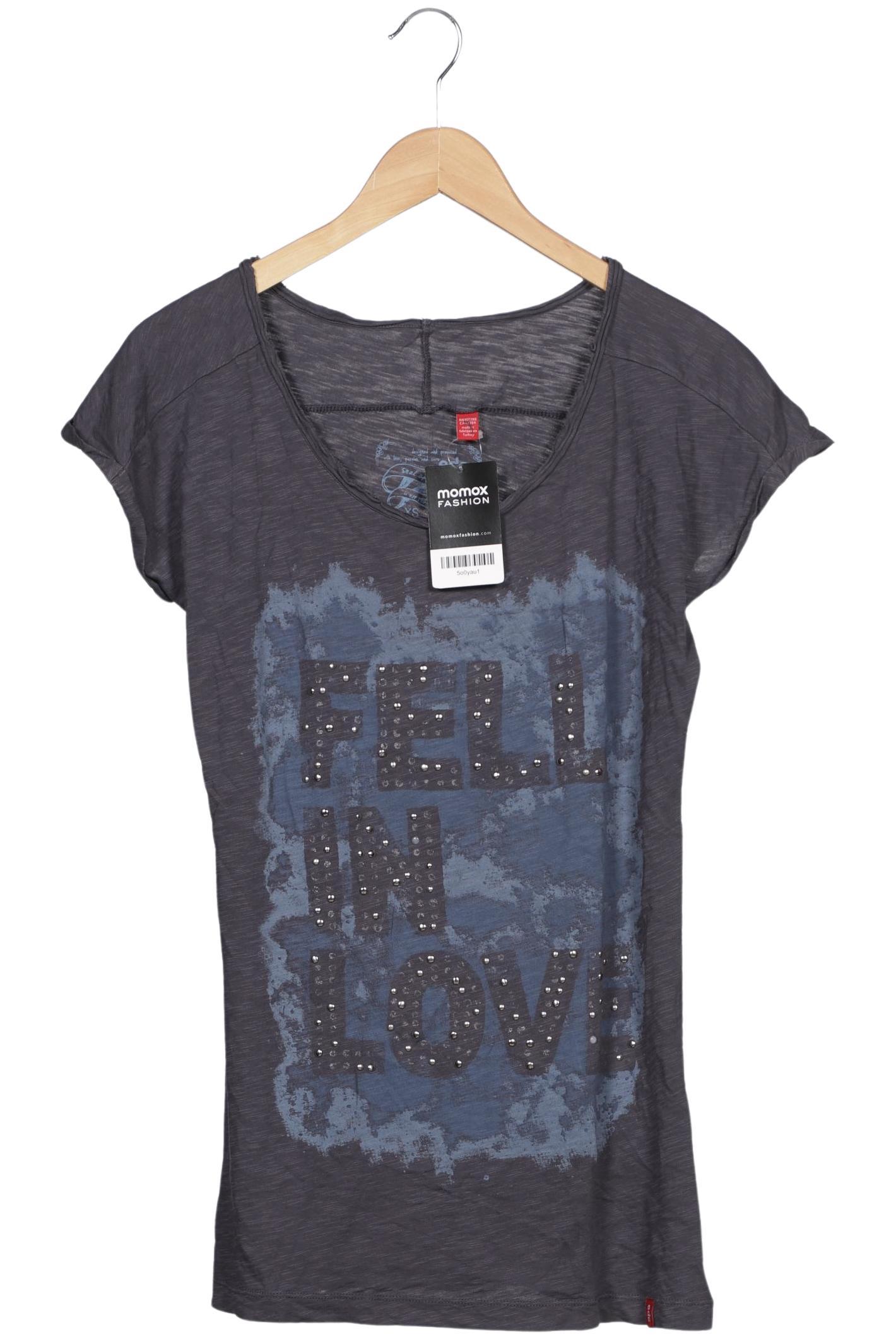 

edc by Esprit Damen T-Shirt, grau, Gr. 34