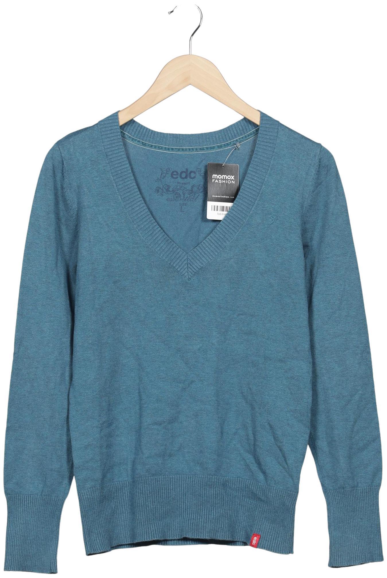 

edc by Esprit Damen Pullover, blau, Gr. 42