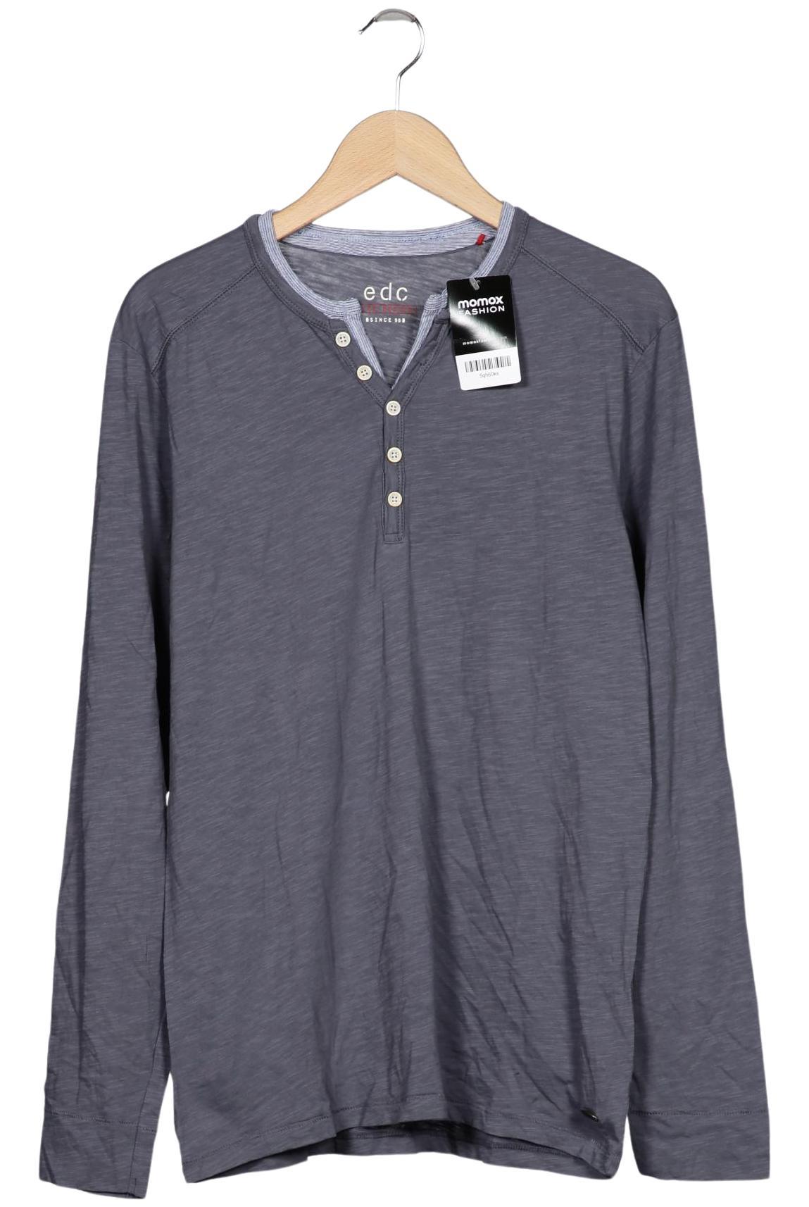 

edc by Esprit Herren Langarmshirt, grau, Gr. 48