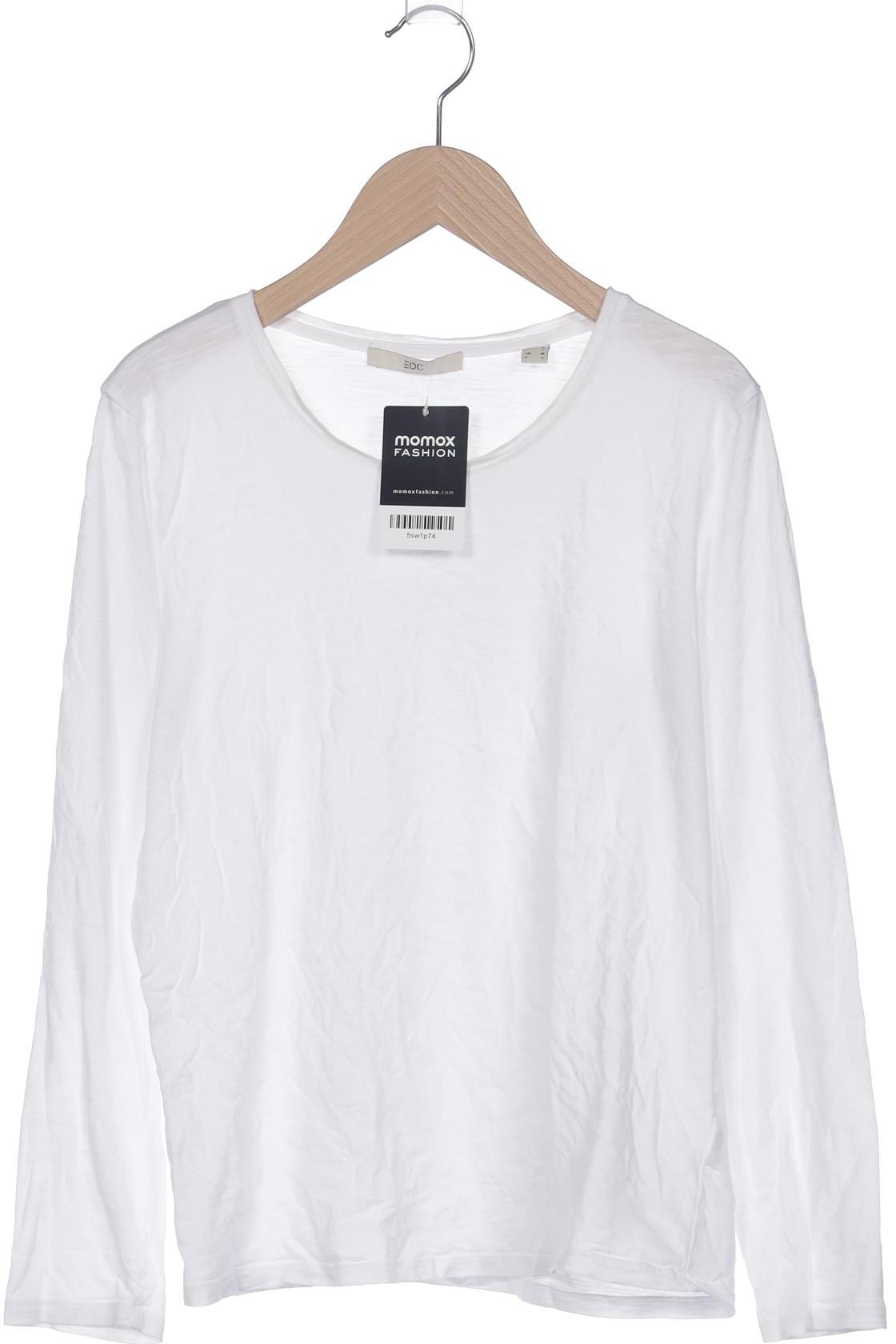 

edc by Esprit Damen Langarmshirt, weiß, Gr. 38