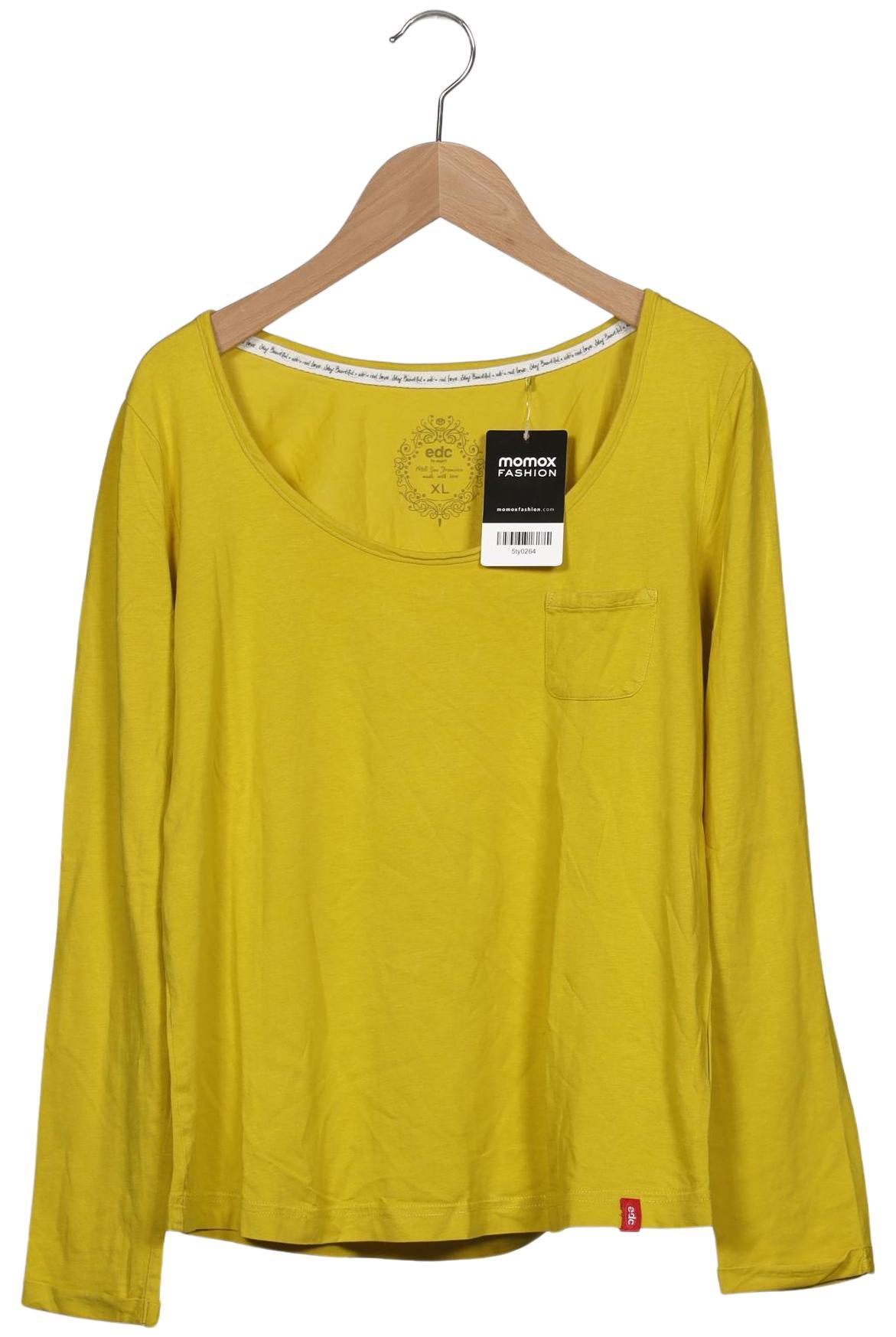 

edc by Esprit Damen Langarmshirt, gelb, Gr. 44