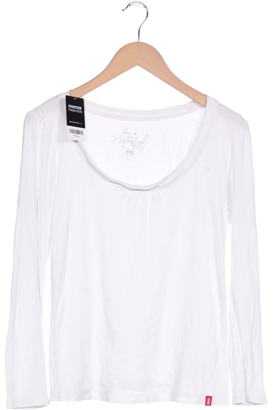 

edc by Esprit Damen Langarmshirt, weiß